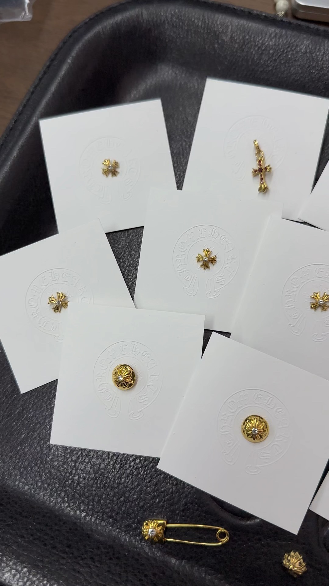 Custom order real shot, gold-plated with diamond setting