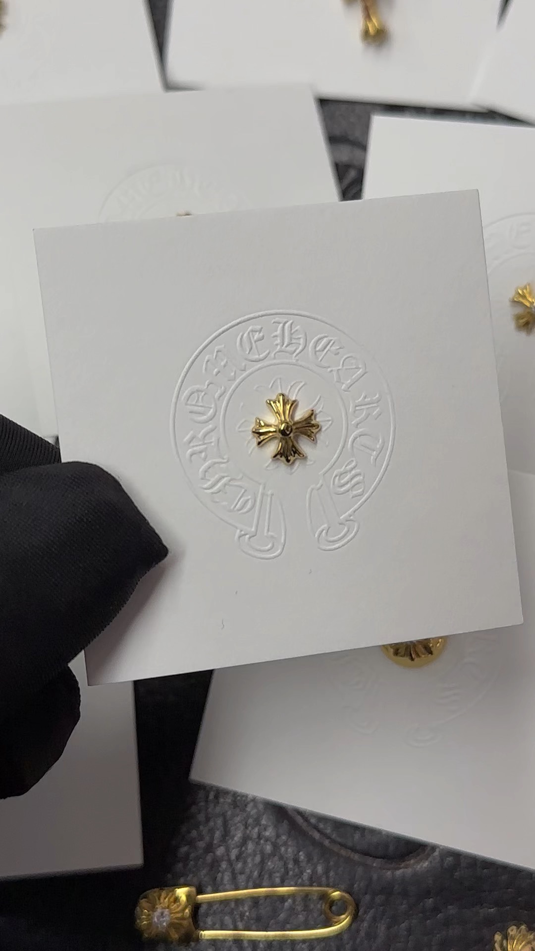 Earrings, gold-plated with custom diamond setting, 22k real gold customization