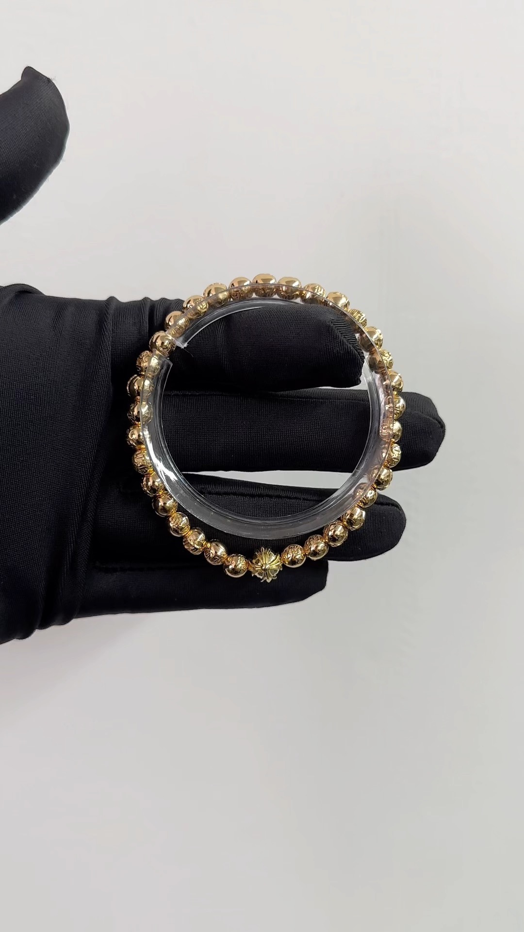 Gold-Plated Diamond Customization, 22K Real Gold Customization, Silver Bead Bracelet