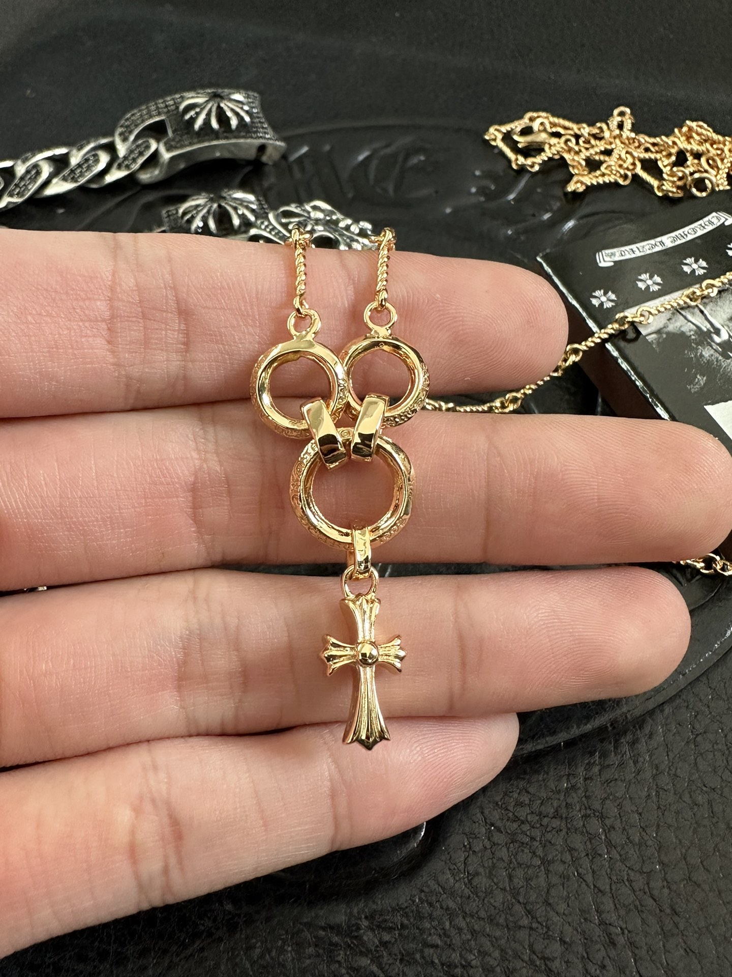 Custom Gold-Plated Diamond Setting, Necklace Pendant