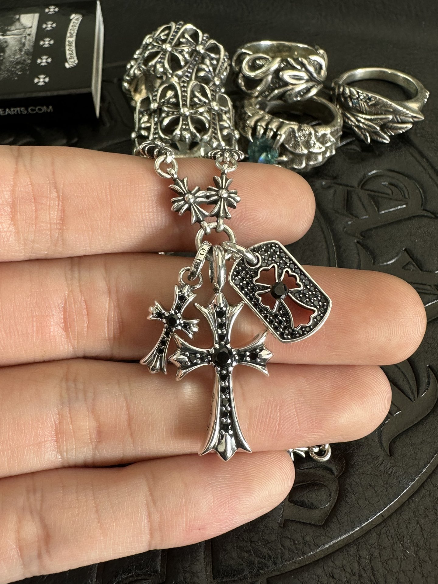 Necklace Pendant, 925 Silver Diamond Custom