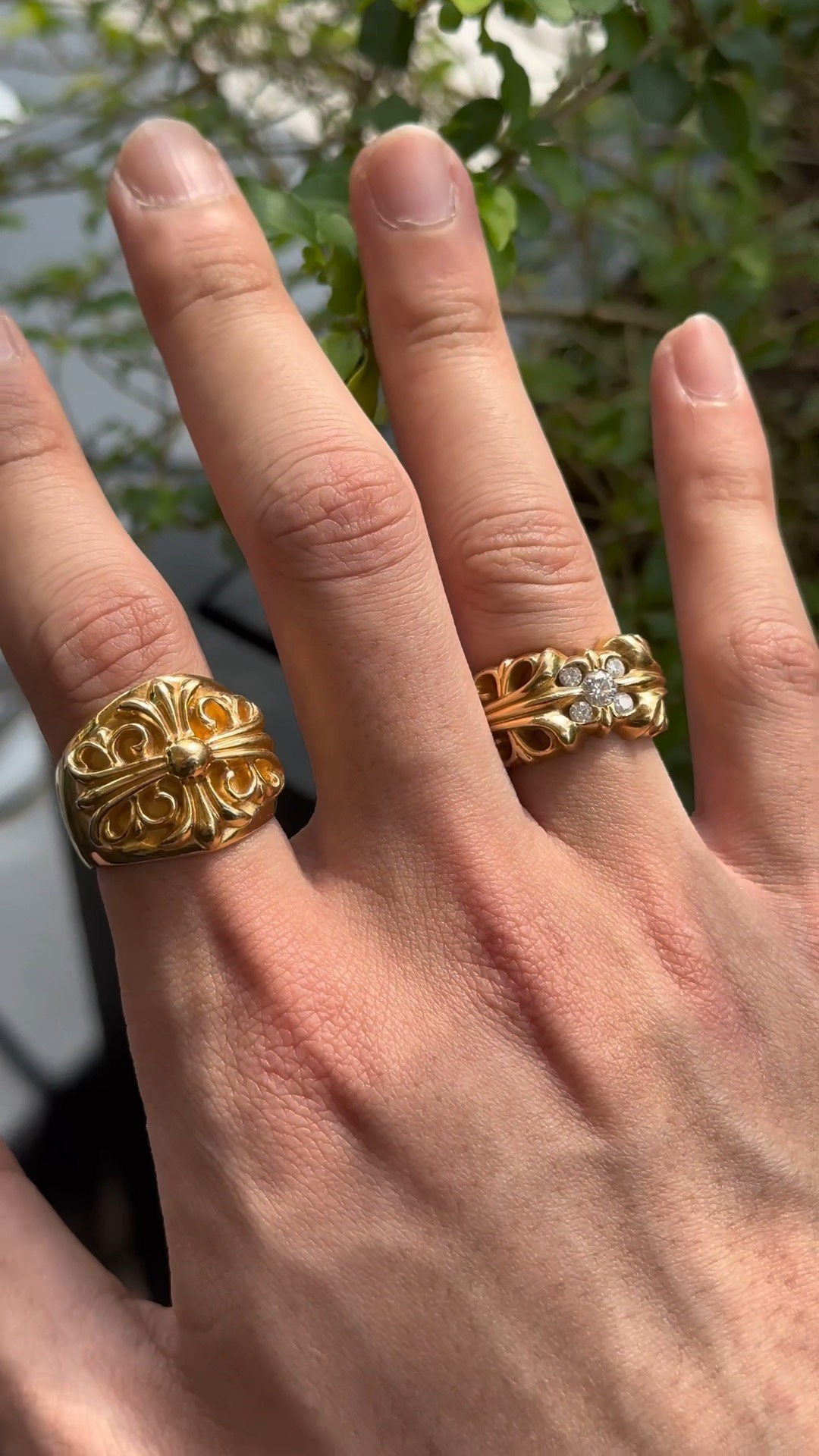 Ring, Custom Gold-Plated Diamond Setting