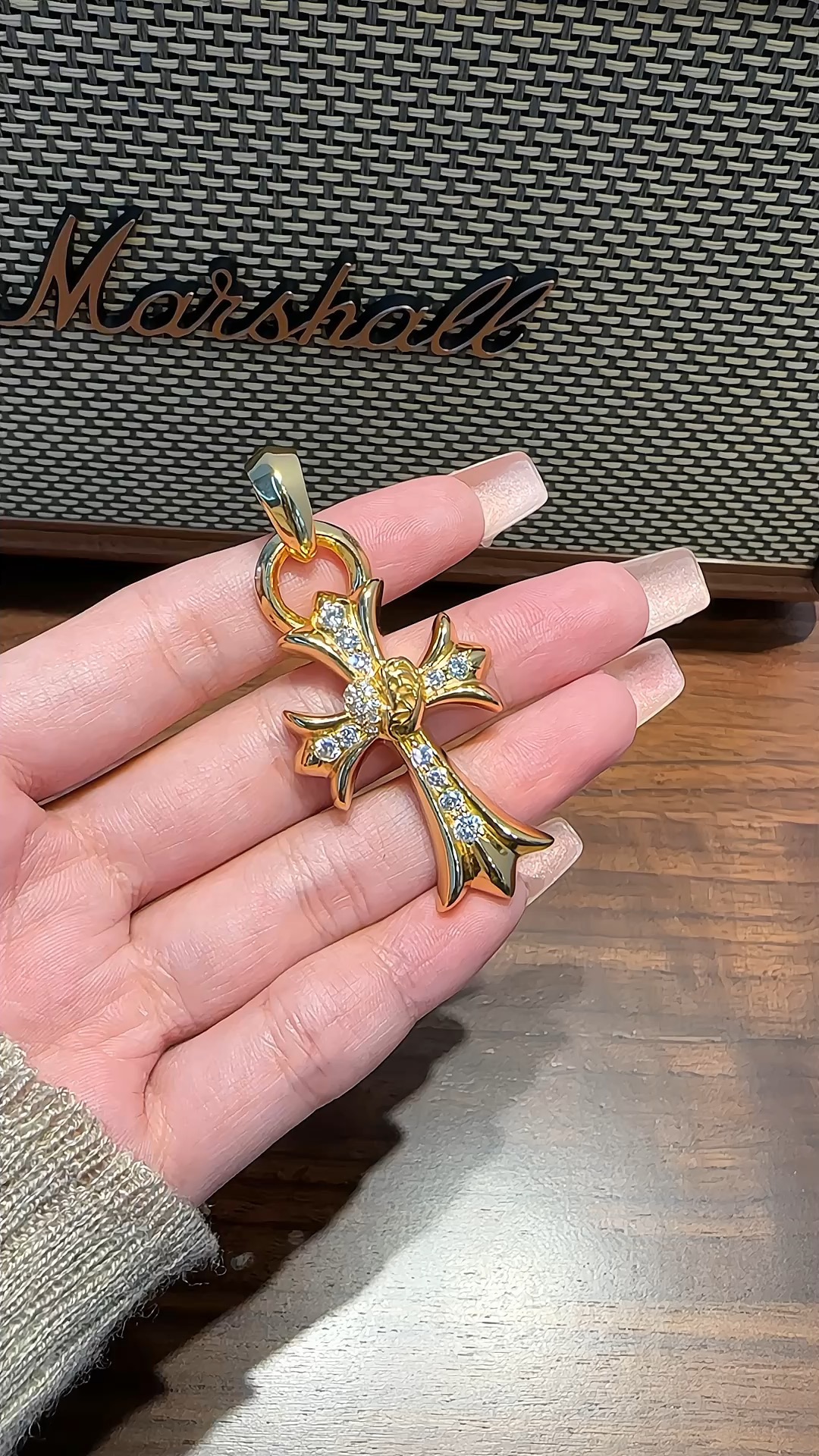 Custom Gold-Plated Diamond Setting, Necklace Pendant