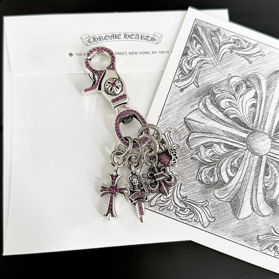 Keychain, 925 silver diamond custom