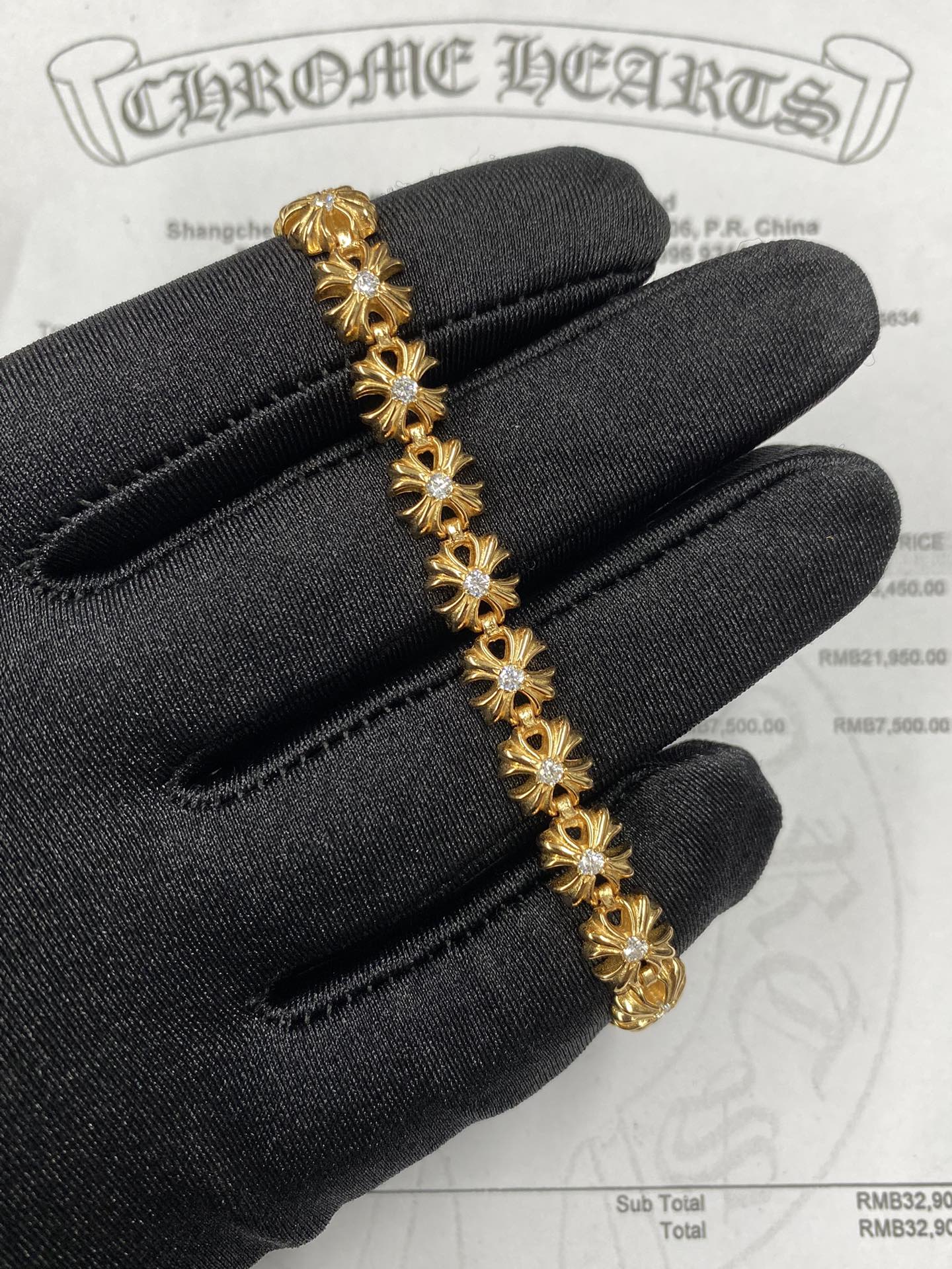 Custom Gold-Plated Diamond Setting, Bracelet Bangle