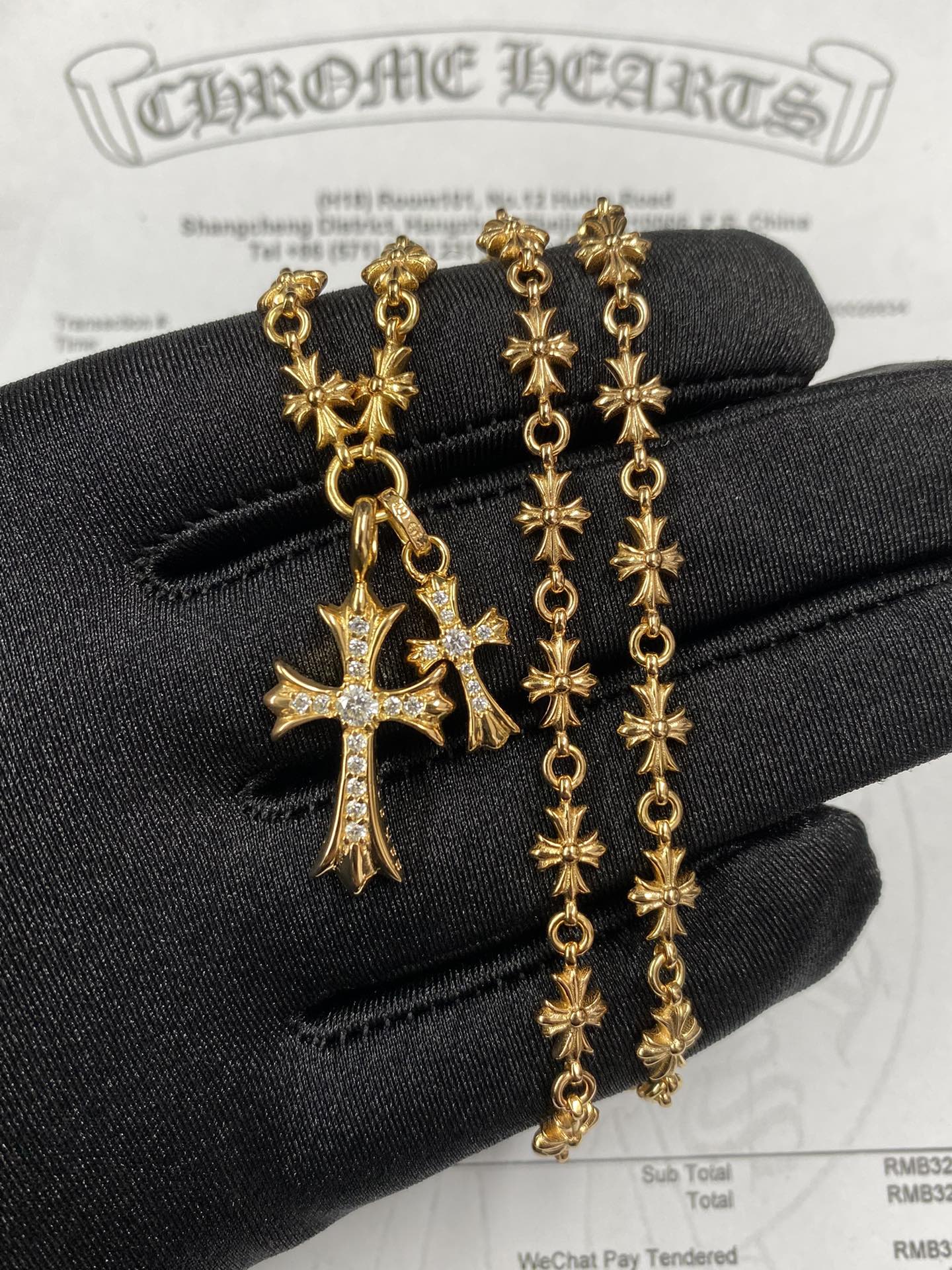 Custom Gold-Plated Diamond Setting, Necklace Pendant