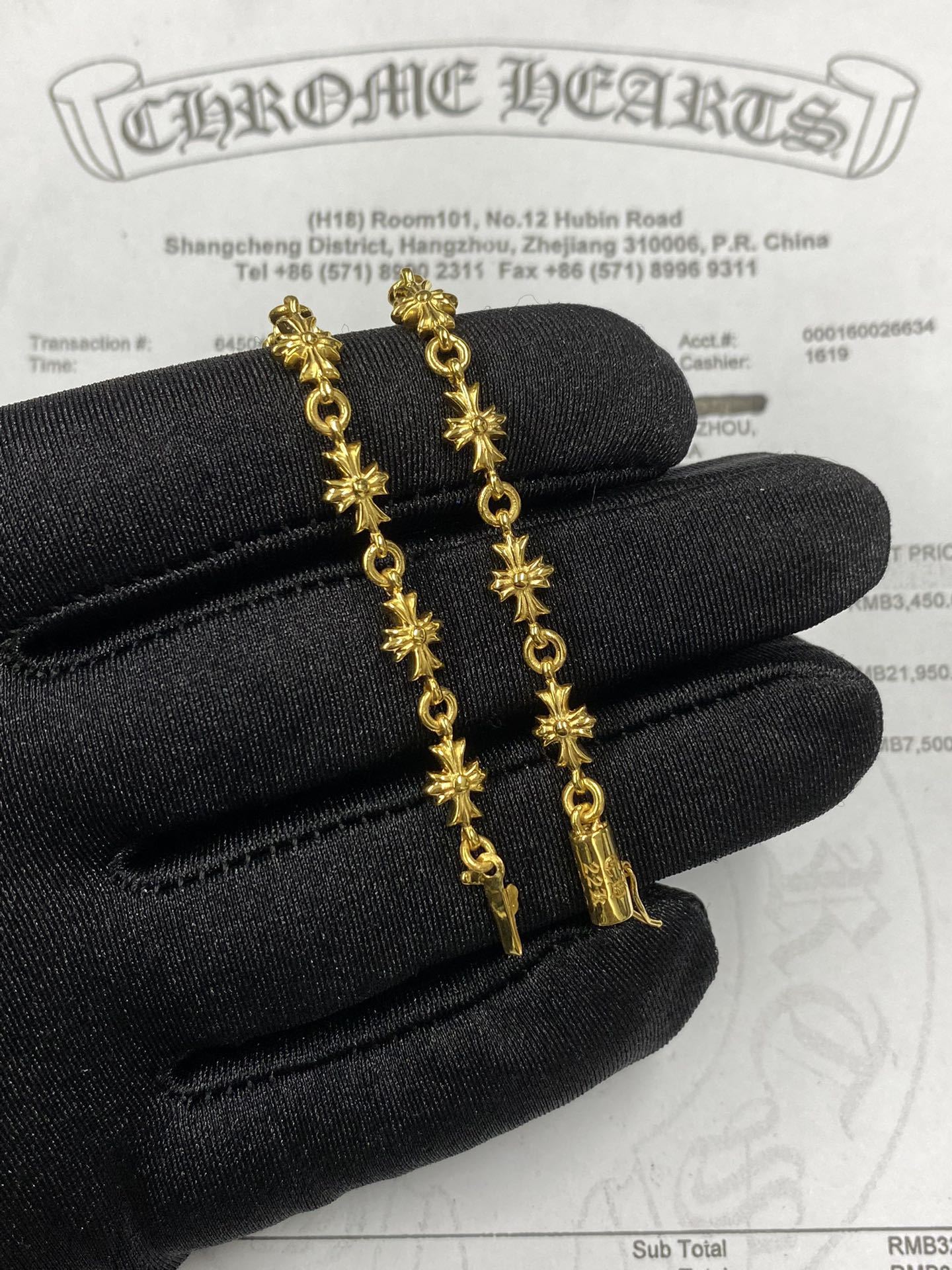 Gold-plated diamond-set custom, 22k real gold custom, bracelet & bangle