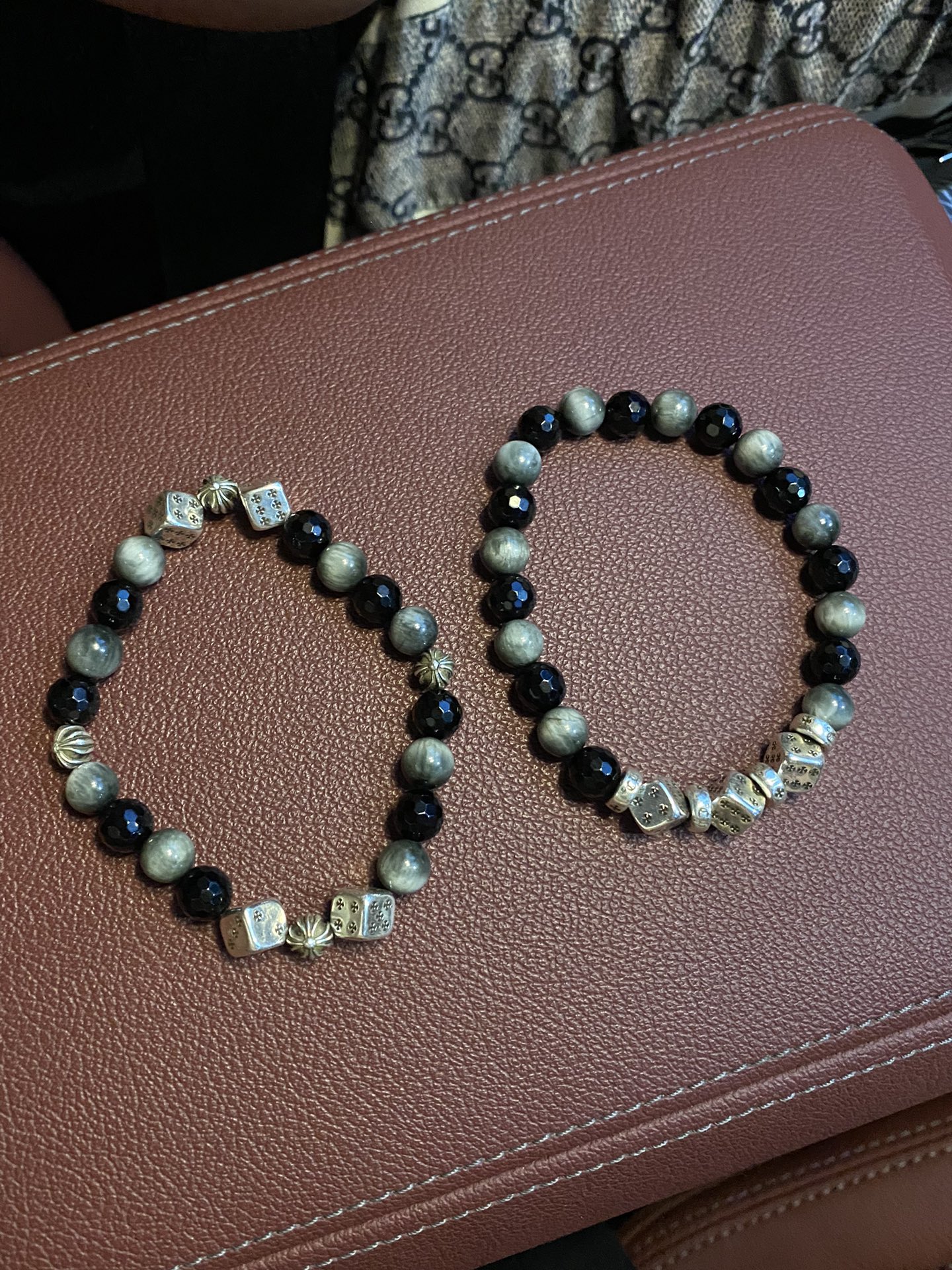 Silver bead bracelet