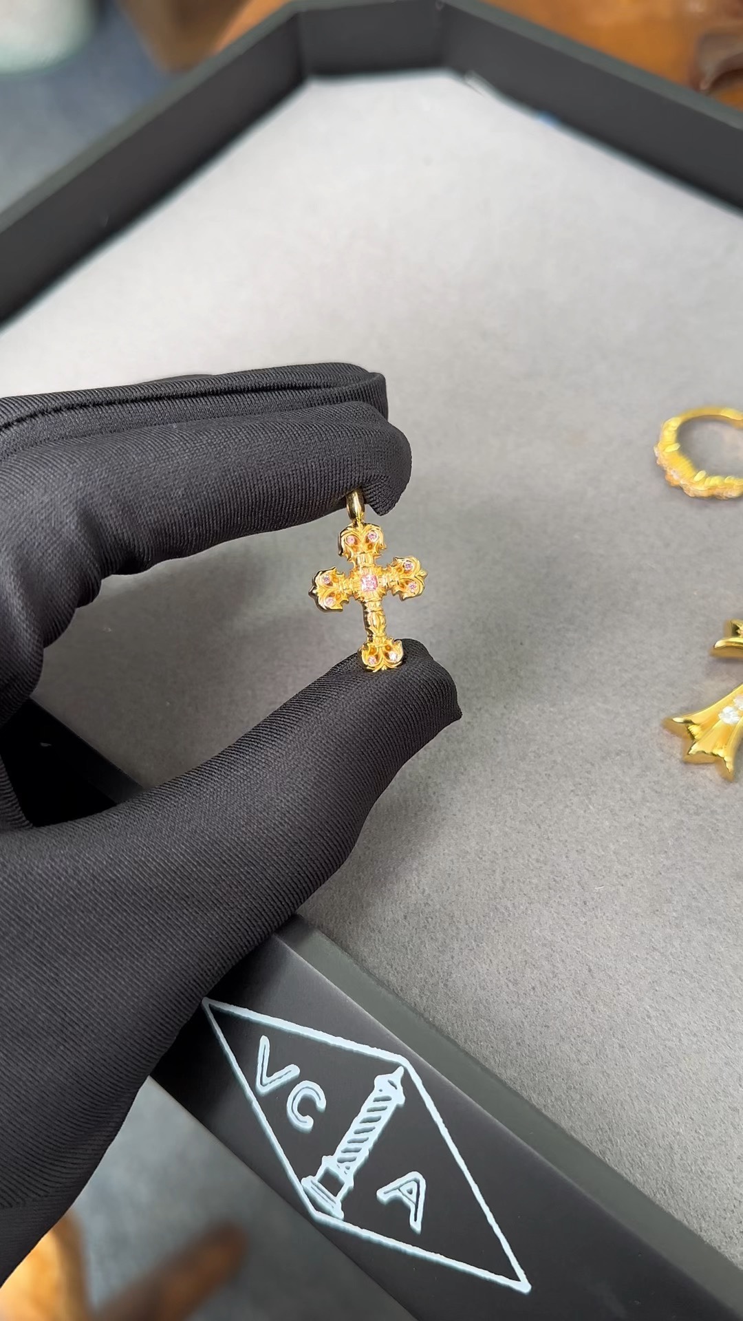 Gold-plated custom with diamond setting