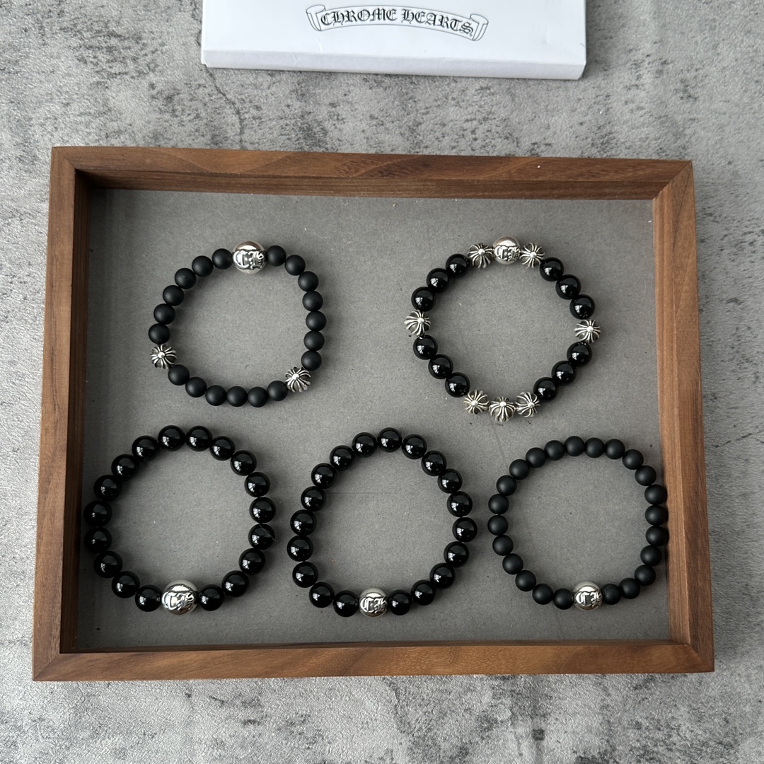 Silver bead bracelet