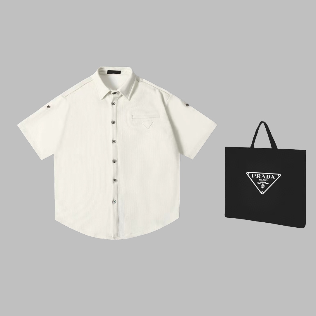 Prada 24SS Summer Wool Shirt Suit with Handbags 5 – Textured Design Summary - 图片 1