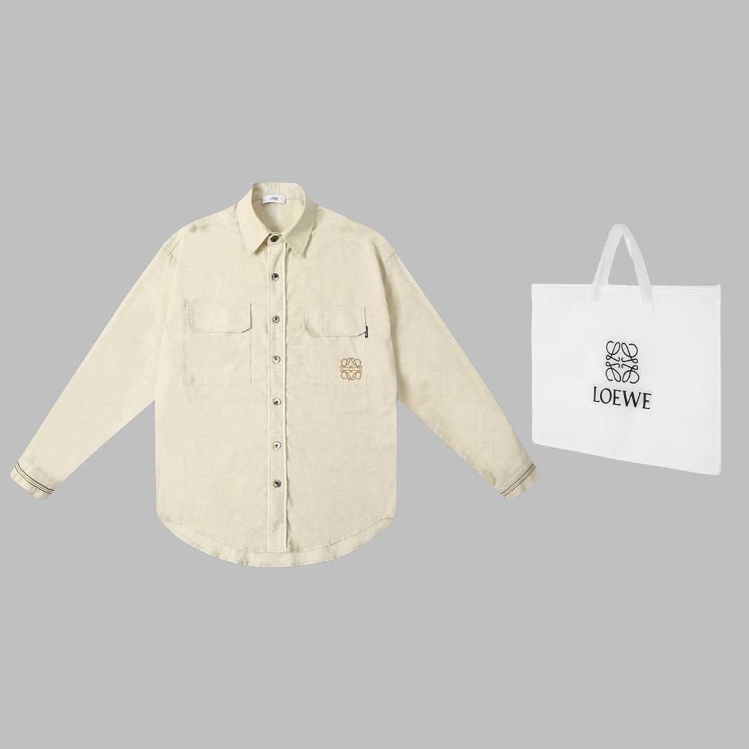 Loewe Designer 24-SS Summer Net-Skin Shirt Suit with Handbags – $368 - 图片 1