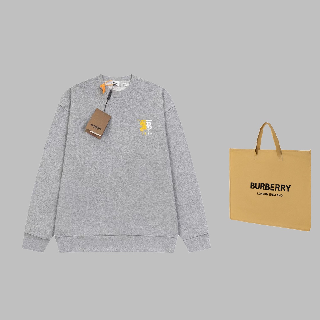 (Se puede añadir bolsa de regalo +5) 【Calidad】 Sudadera de cuello redondo con bordado de caballo de guerra y TB de BBR …