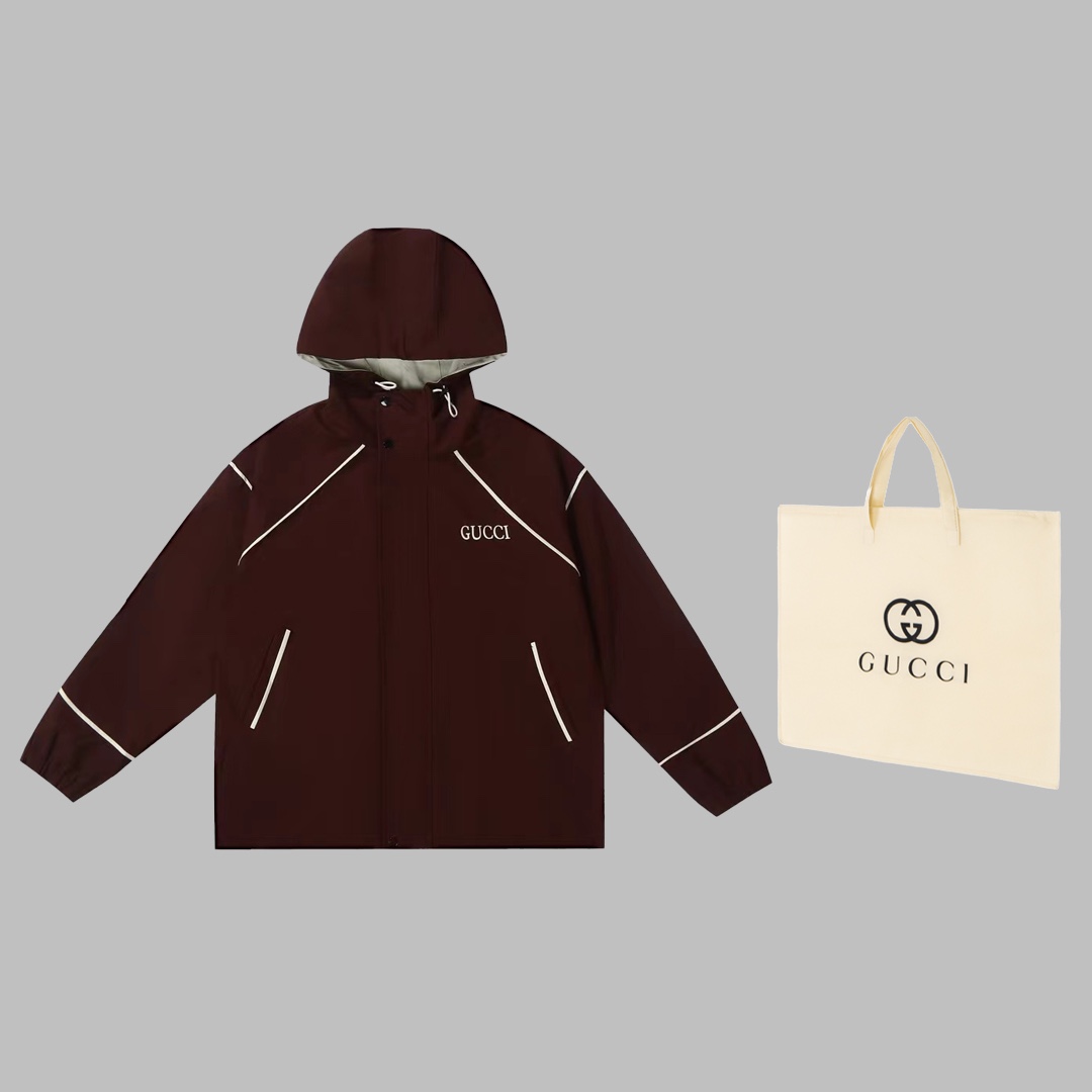 (Se puede incluir bolsa de mano +5) Chaqueta de diseño Gu Gucci 2024 otoño-invierno con protección de tres capas, mismo…