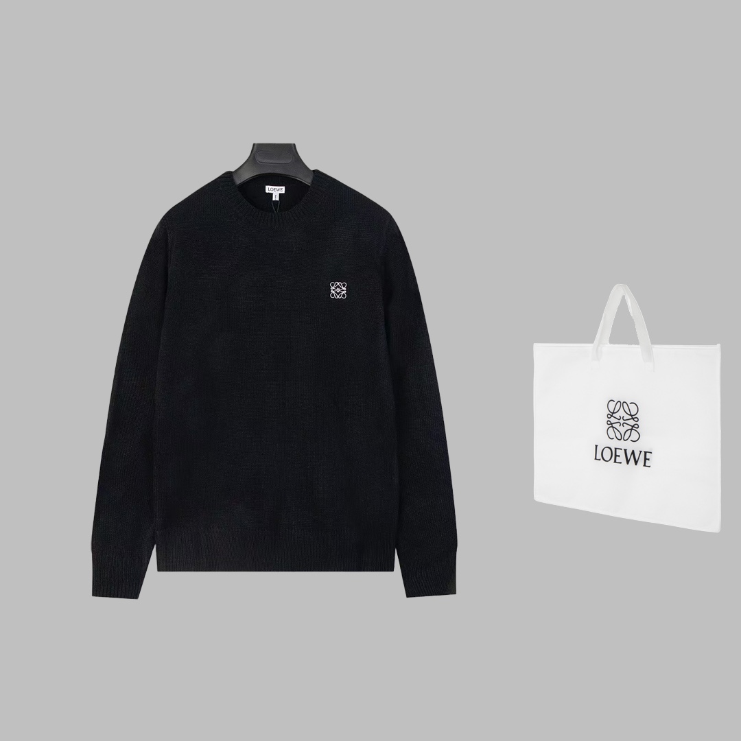 High-Density Cotton Knit Sweater with Embroidery and Round Collar – DB Handbags 5