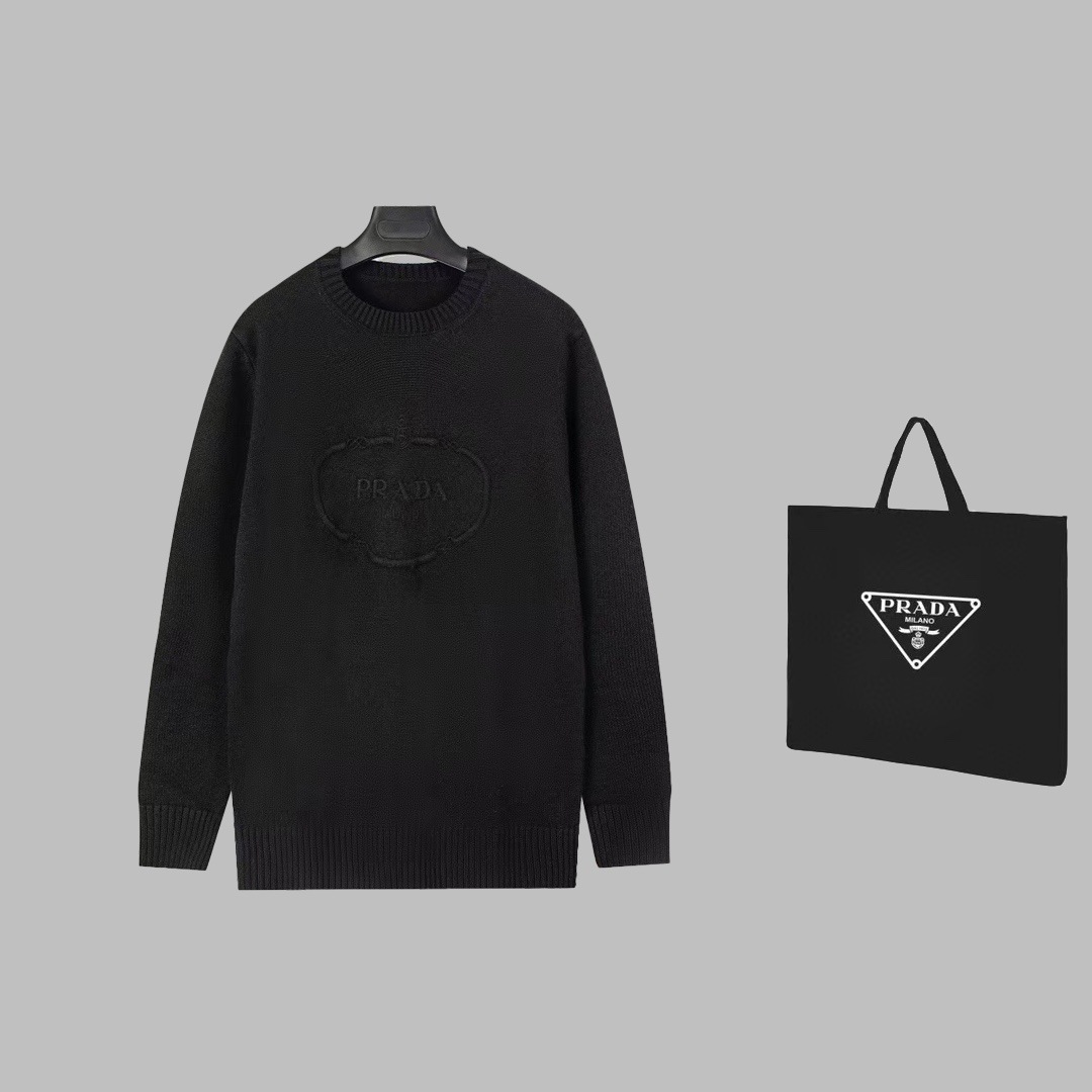 Prada’s Embroidered Sweater with Metal Nails and Special Machine Approaches - 图片 1