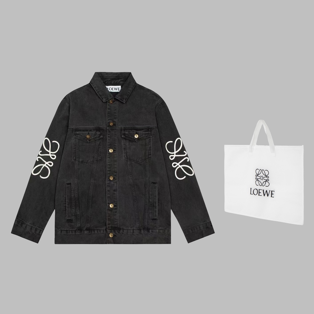 Luxury Loewe Lowell Anagram Cowboy Jacket with Handbags: High Quality Craftsmanship