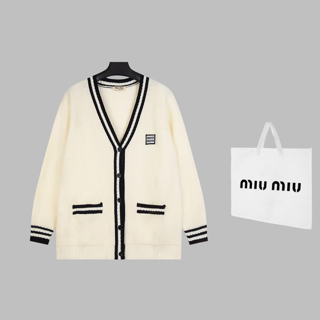 Miumiu24ss Striped Cashmere Sweater Collection with DB Handbags Integration - 图片 1