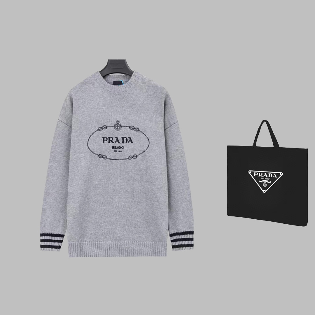 Embroidered Long Sleeve Sweater with Colored Net Cotton Line (XS-L) - 图片 1
