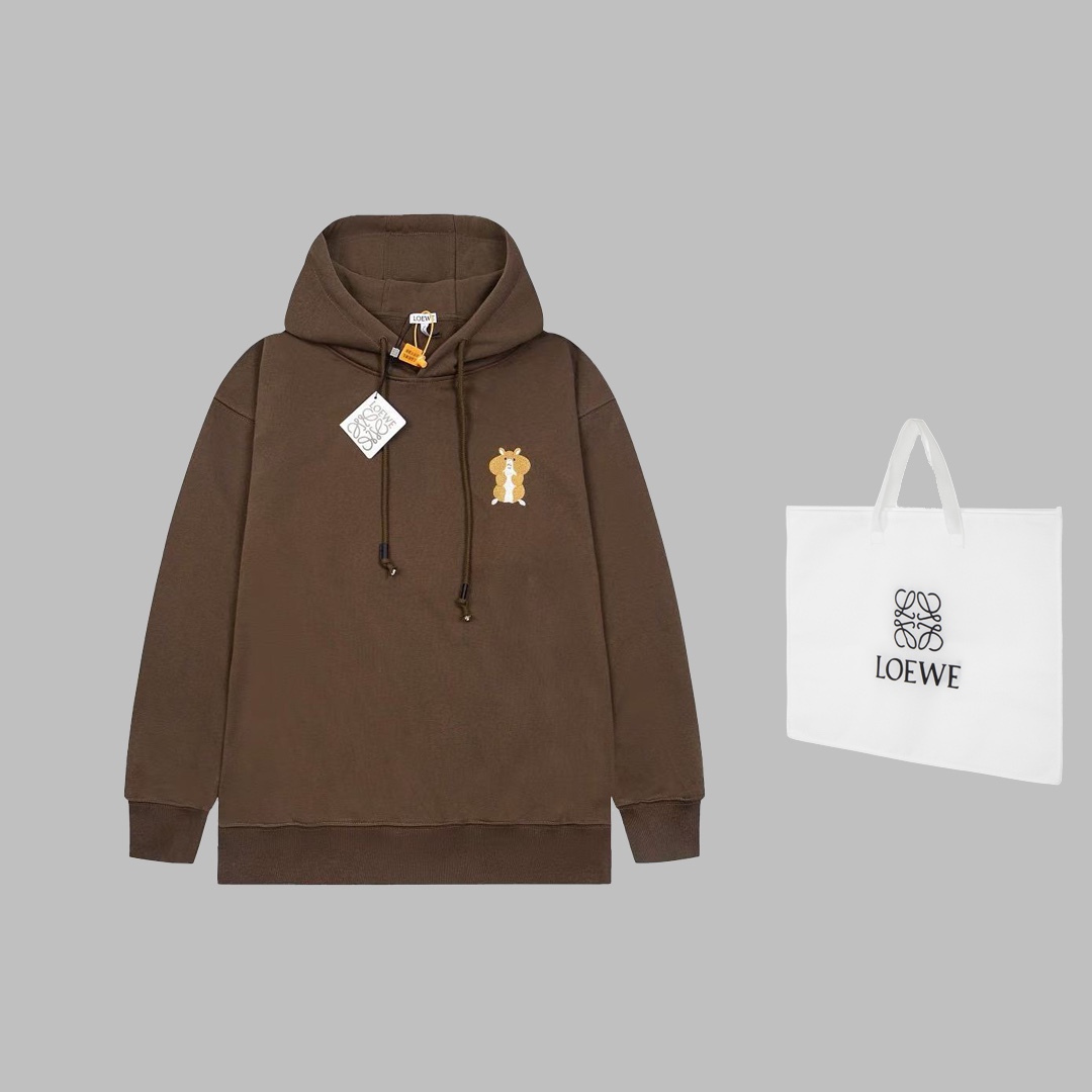 Luxury Handbag Embroidered Hoodie in Premium Cotton Fabric – Loywe*suna (DB) - 图片 1