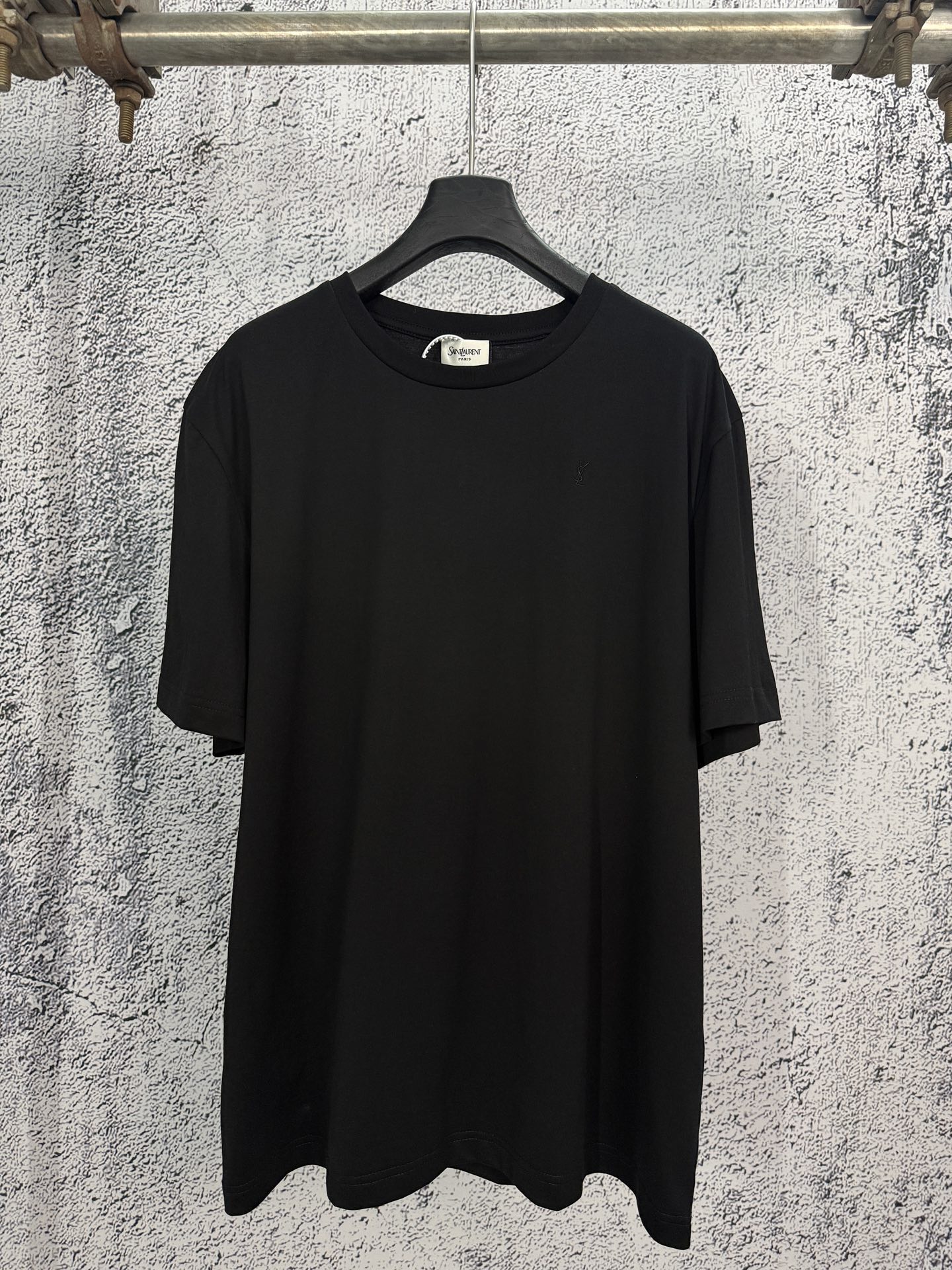 Saint Laurent Yves Saint Laurent 圣罗兰 26ss YSL纯色徽标刺绣圆领短袖T恤