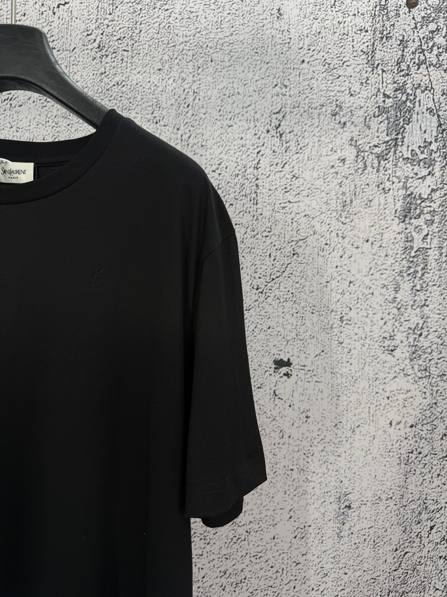Saint Laurent Yves Saint Laurent 圣罗兰 26ss YSL纯色徽标刺绣圆领短袖T恤