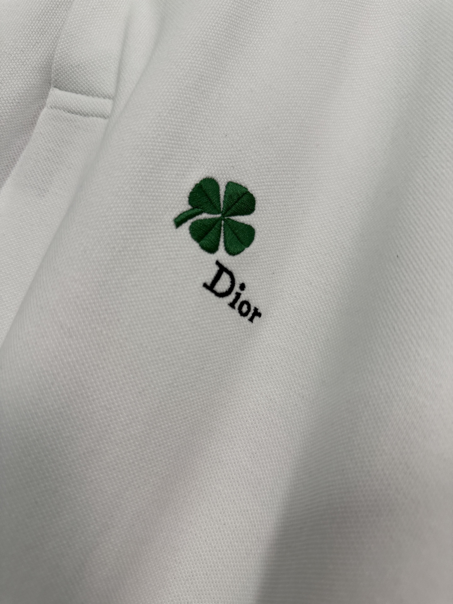 Dior DIOR 迪奥 26ss 四叶草刺绣贝壳纽扣短袖polo衫