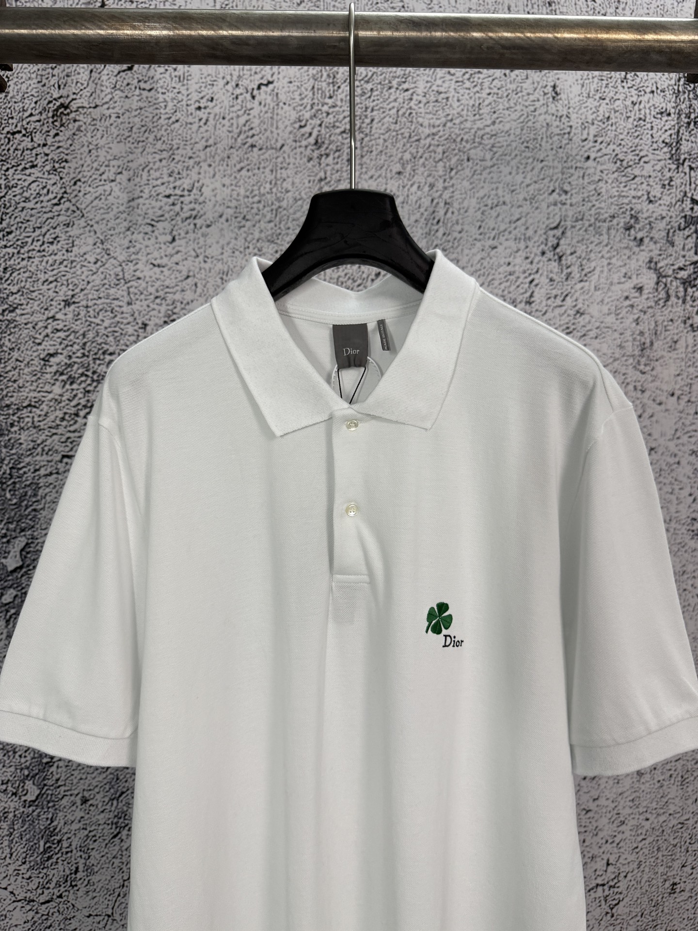 Dior DIOR 迪奥 26ss 四叶草刺绣贝壳纽扣短袖polo衫