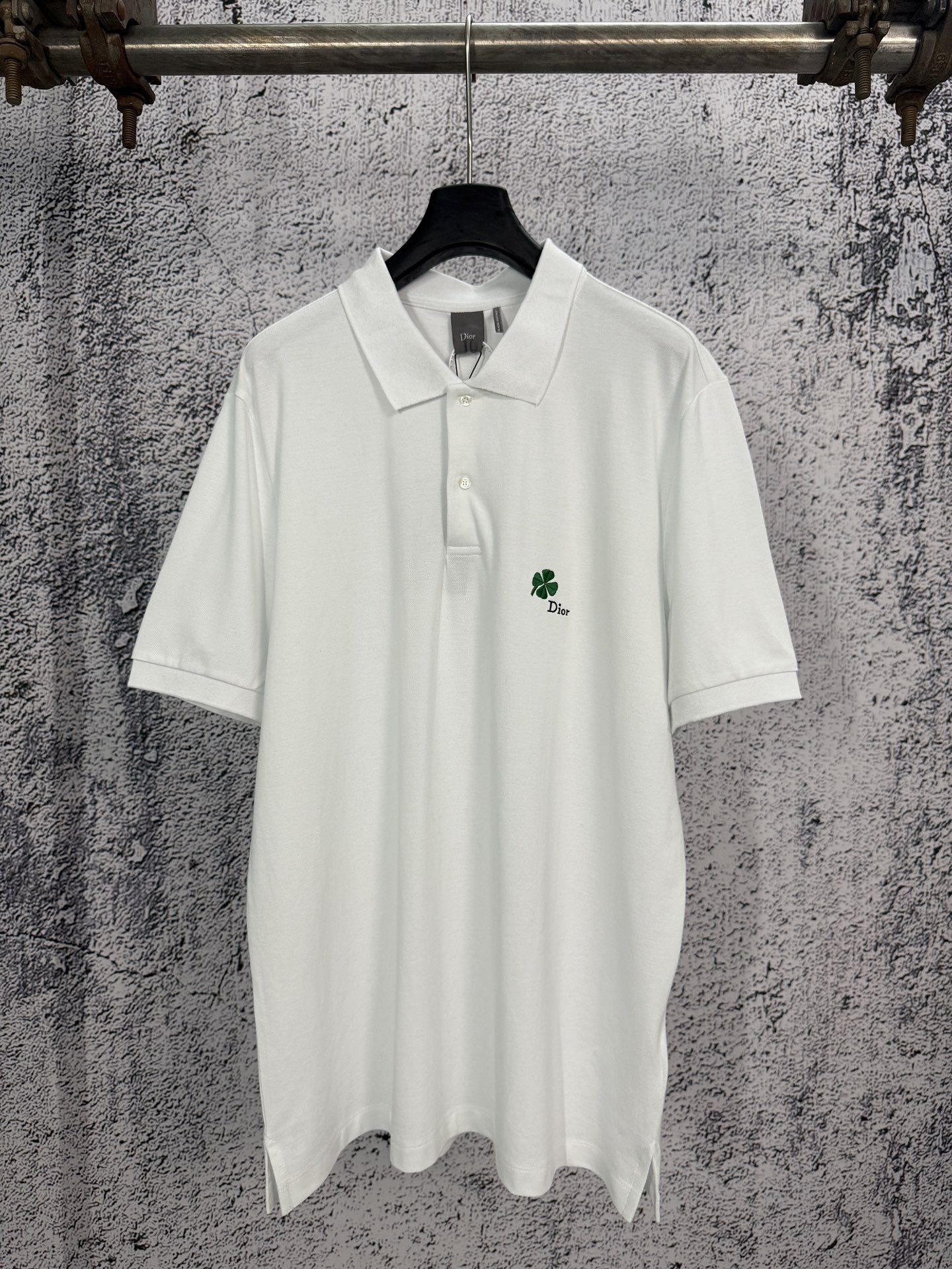 Dior DIOR 迪奥 26ss 四叶草刺绣贝壳纽扣短袖polo衫