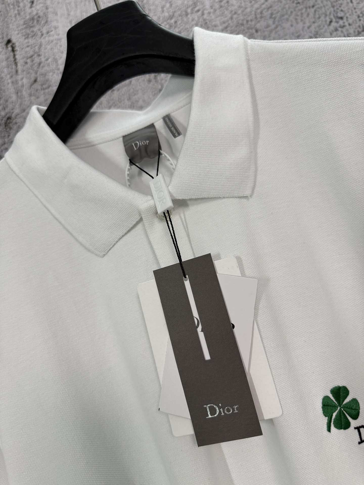 Dior DIOR 迪奥 26ss 四叶草刺绣贝壳纽扣短袖polo衫