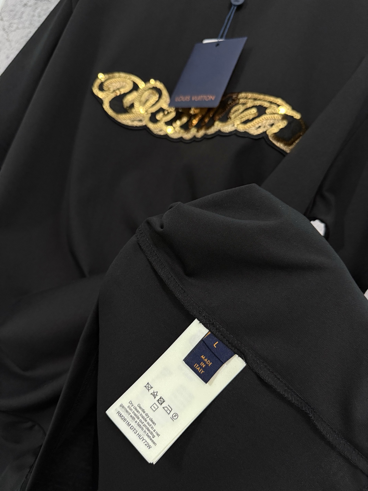 Louis Vuitton LOUIS VUITTON 路易威登 26ss LV 金色珠片刺绣短袖T恤