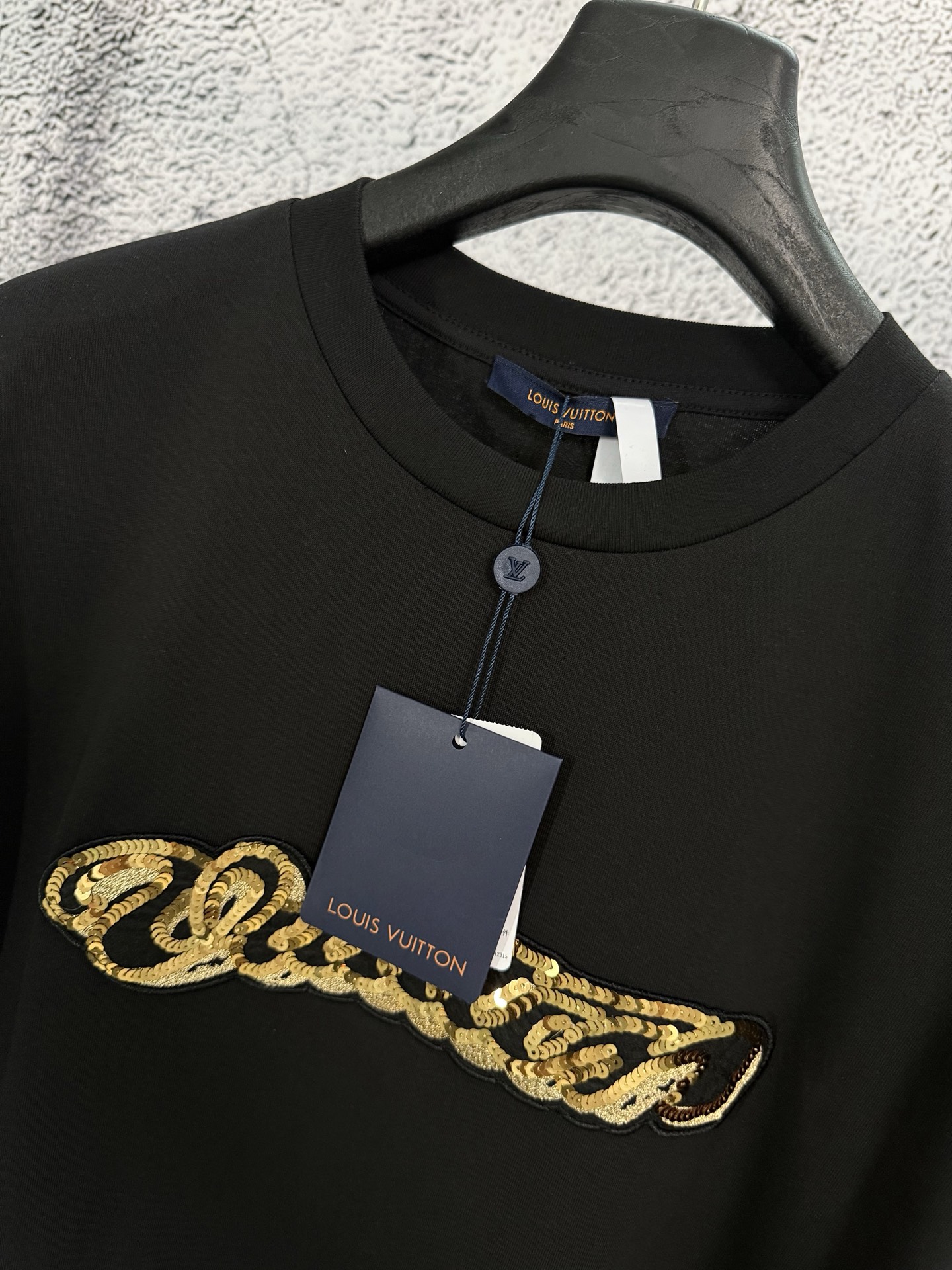 Louis Vuitton LOUIS VUITTON 路易威登 26ss LV 金色珠片刺绣短袖T恤
