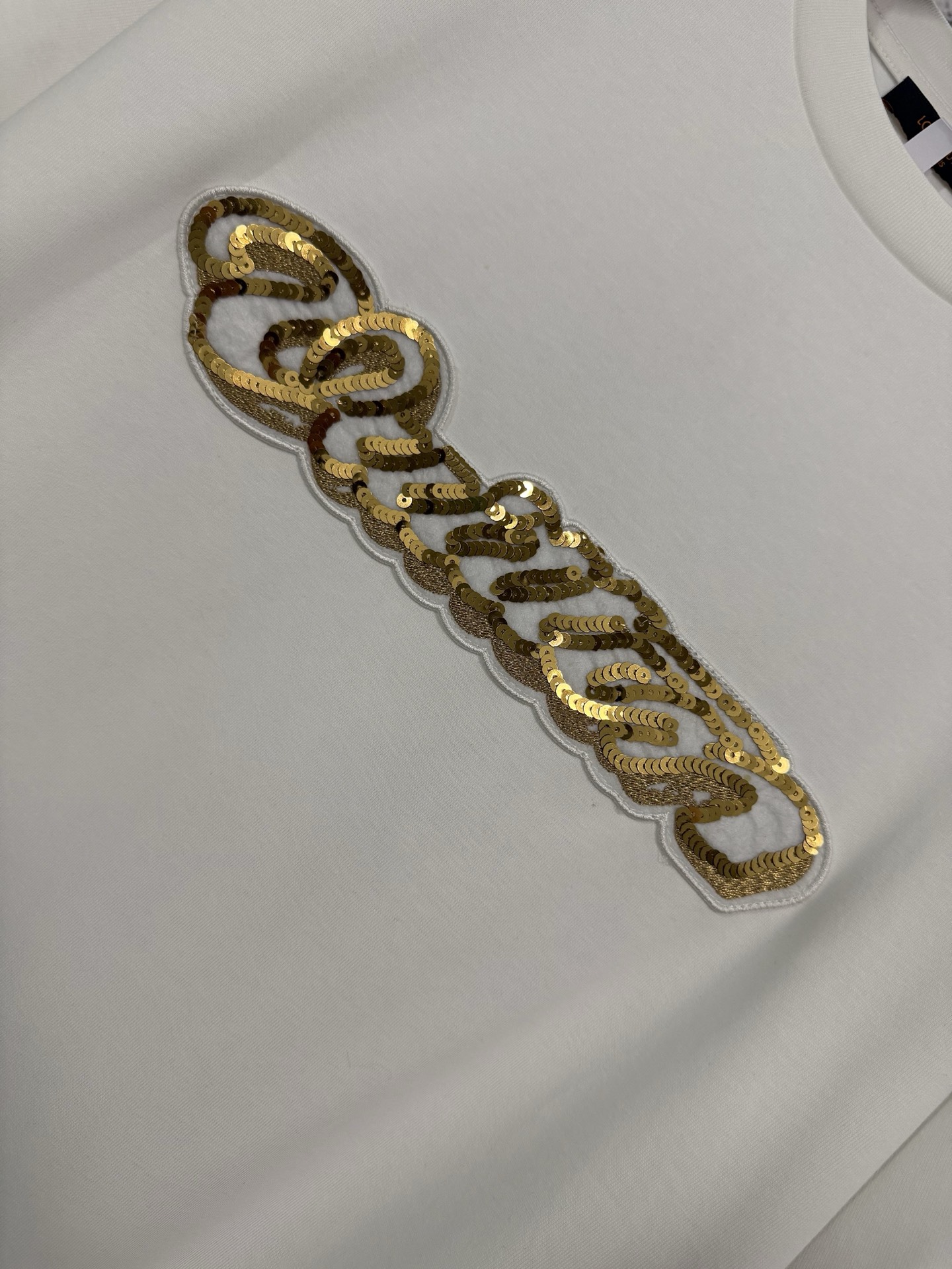 Louis Vuitton LOUIS VUITTON 路易威登 26ss LV 金色珠片刺绣短袖T恤