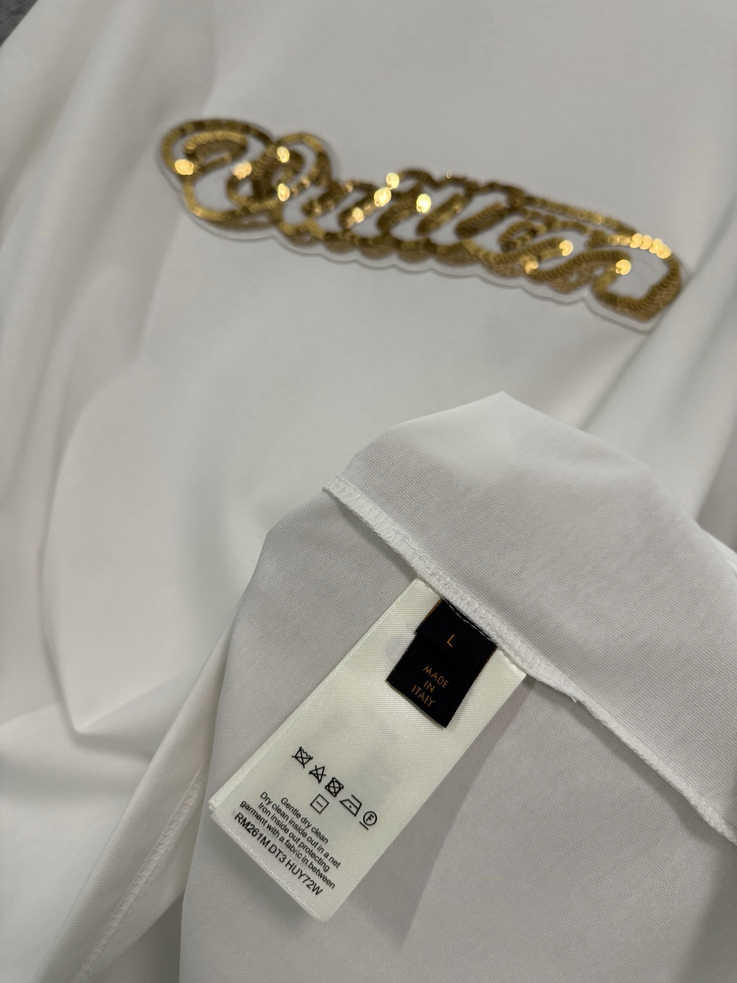 Louis Vuitton LOUIS VUITTON 路易威登 26ss LV 金色珠片刺绣短袖T恤