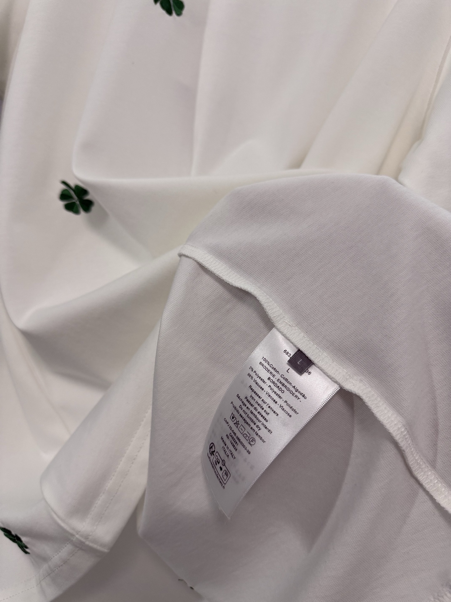 Dior Dior 迪奥 26ss 棉质针织四叶草刺绣圆领短袖T恤
