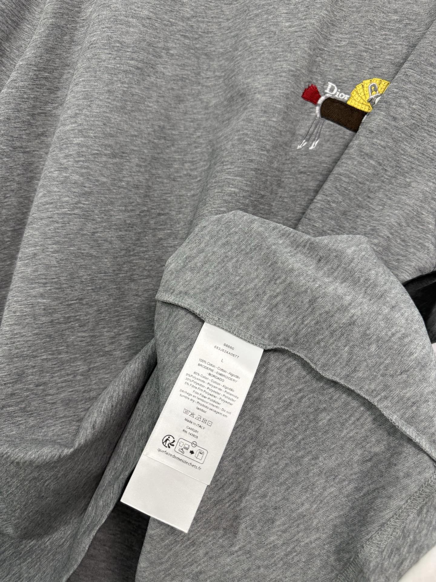 Dior Dior 迪奥 26ss 棉质针织线马刺绣圆领短袖T恤