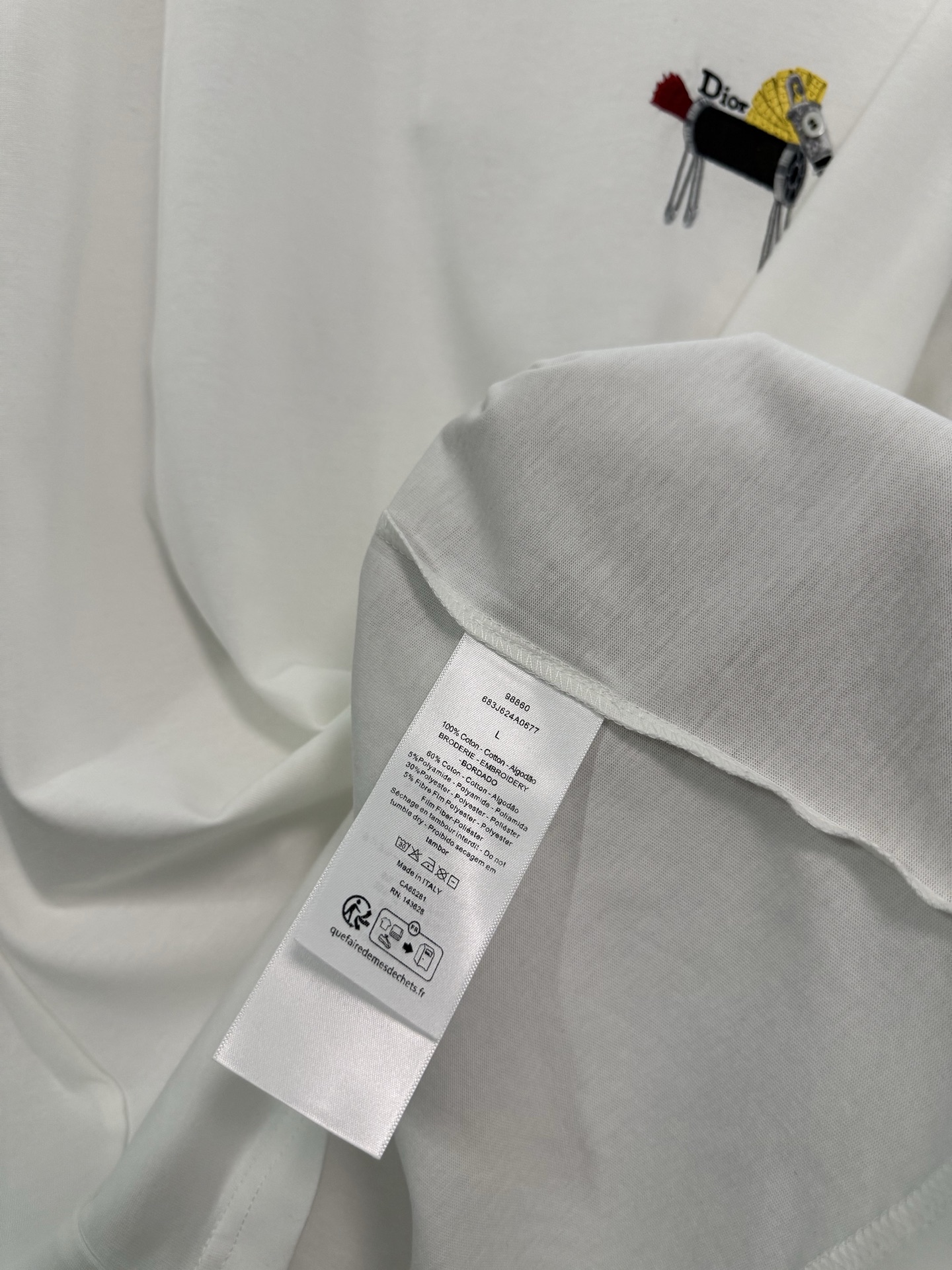 Dior Dior 迪奥 26ss 棉质针织线马刺绣圆领短袖T恤