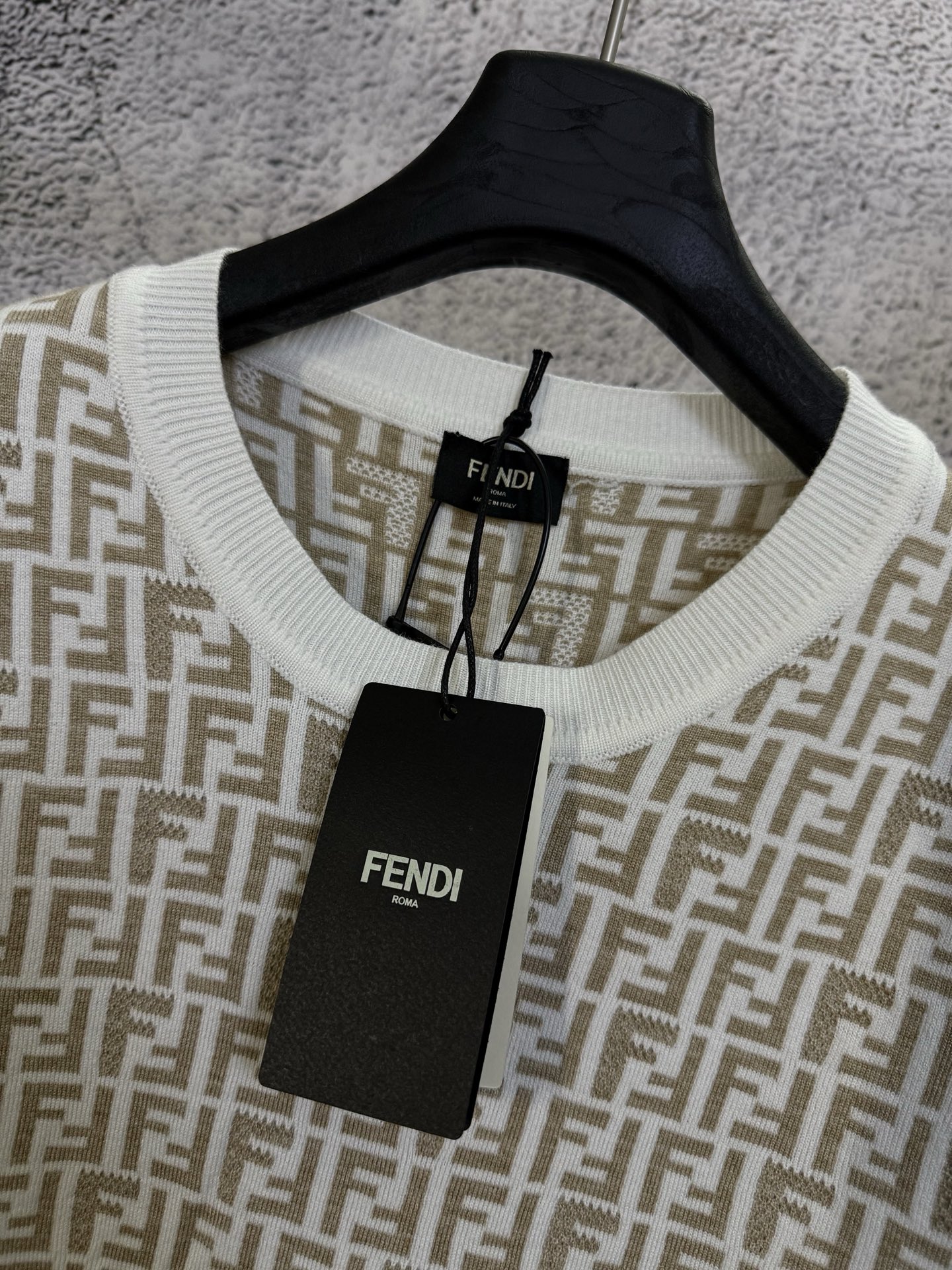 Fendi FENDI 芬迪 L135 双F满花提花针织衫短袖