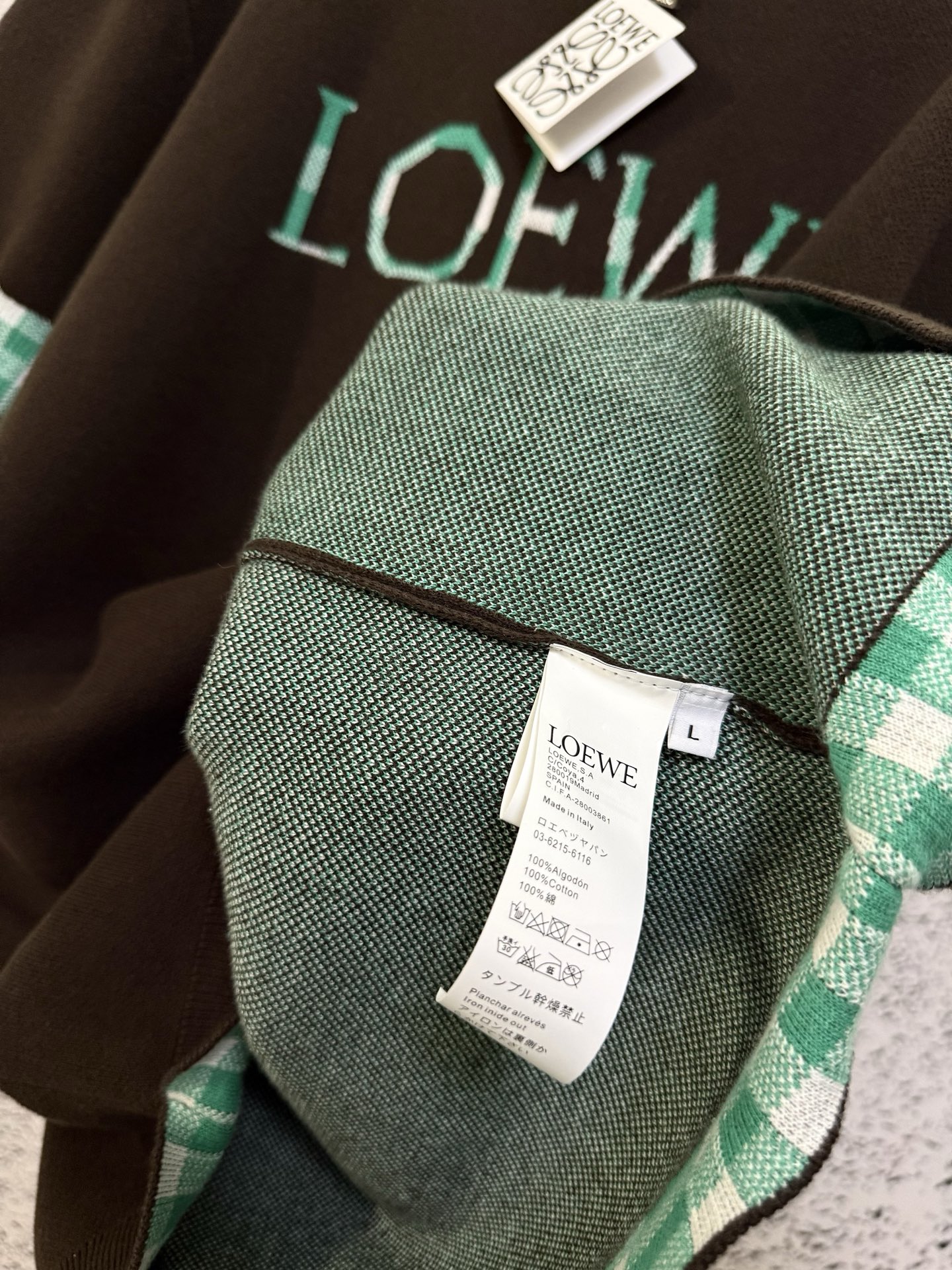 Loewe LOEWE 罗意威 26ss 内格翻袖提花毛织短袖T恤