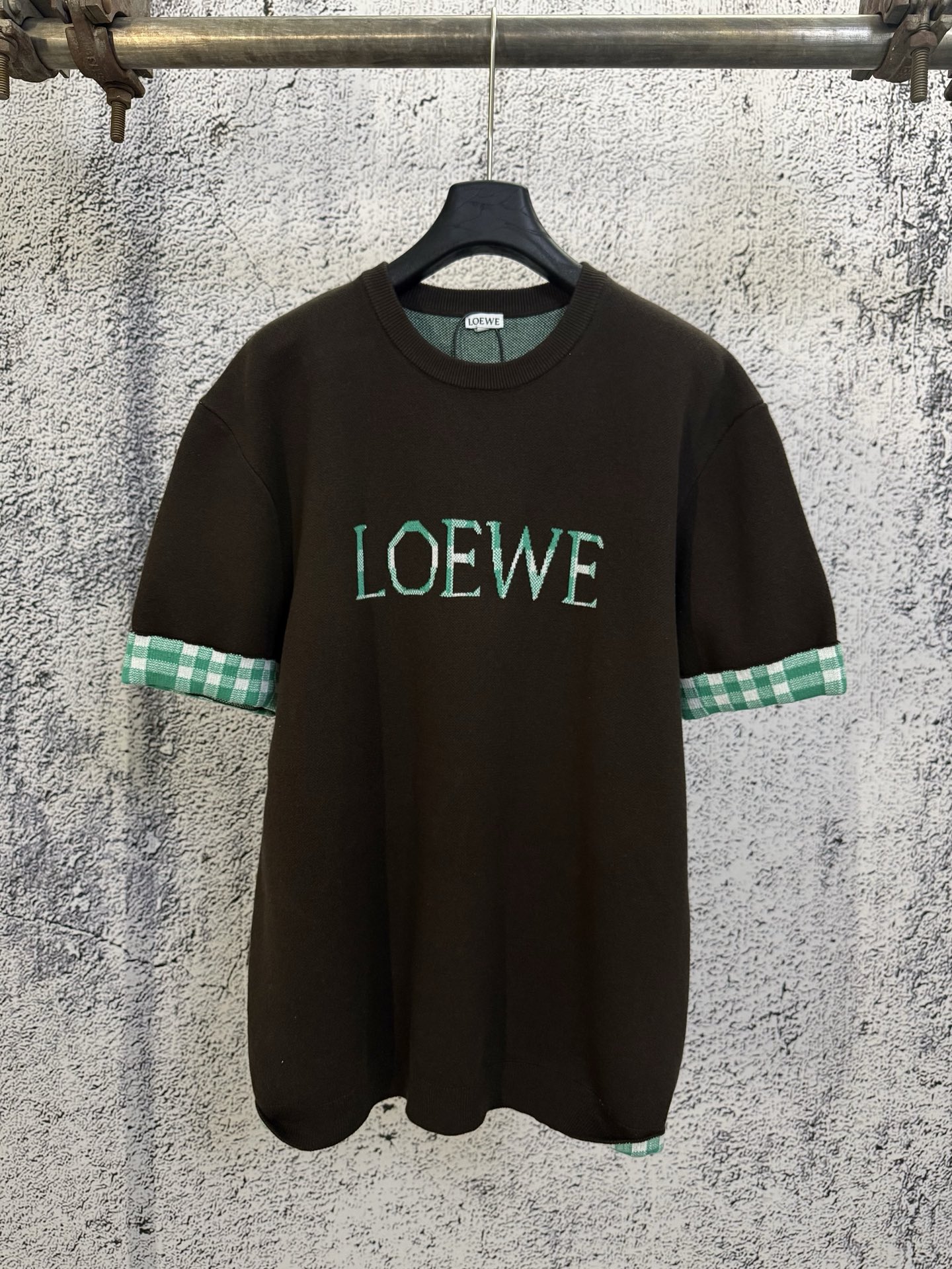 Loewe LOEWE 罗意威 26ss 内格翻袖提花毛织短袖T恤