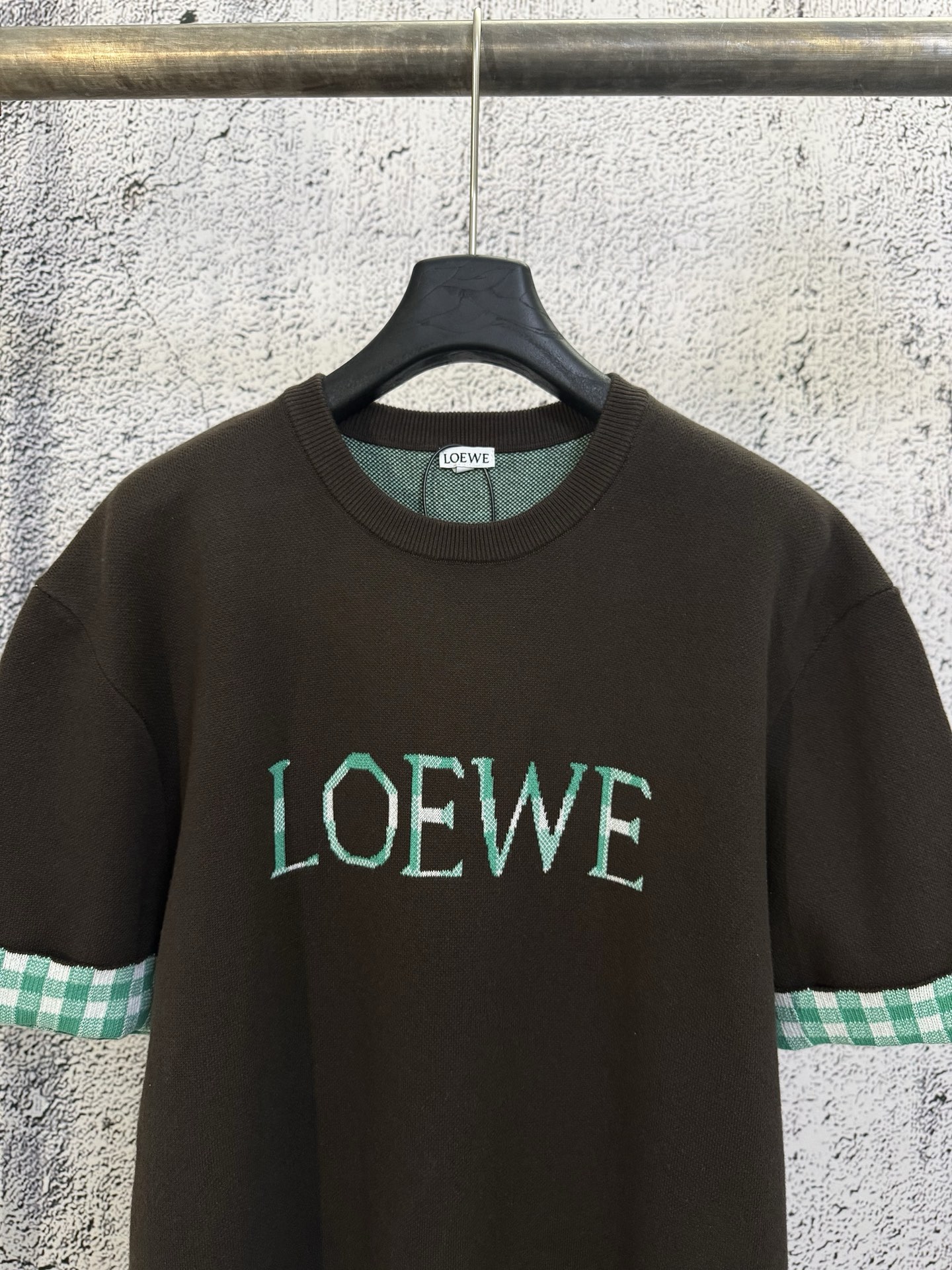 Loewe LOEWE 罗意威 26ss 内格翻袖提花毛织短袖T恤