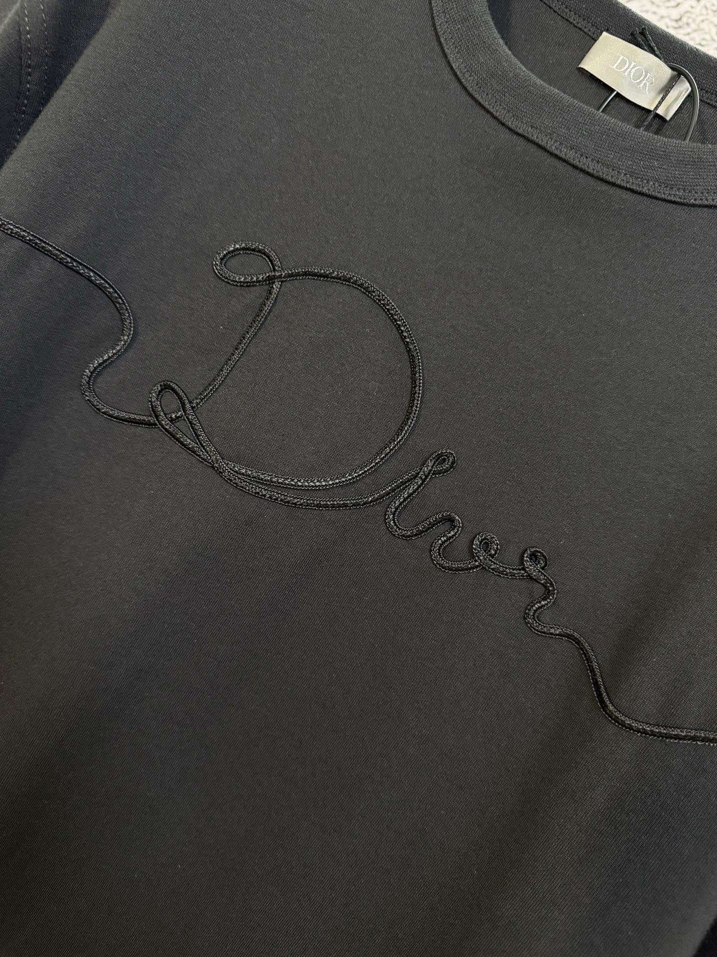 Dior DIOR 迪奥 26ss 绳绣刺绣标识短袖T恤