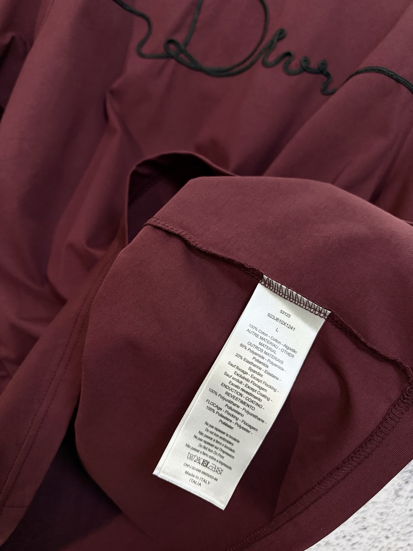 Dior DIOR 迪奥 26ss 绳绣刺绣标识短袖T恤