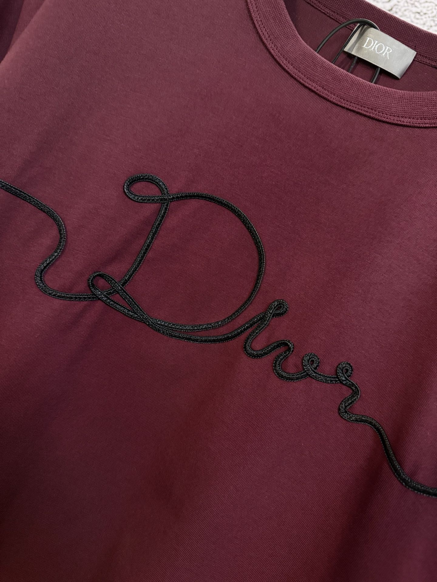 Dior DIOR 迪奥 26ss 绳绣刺绣标识短袖T恤