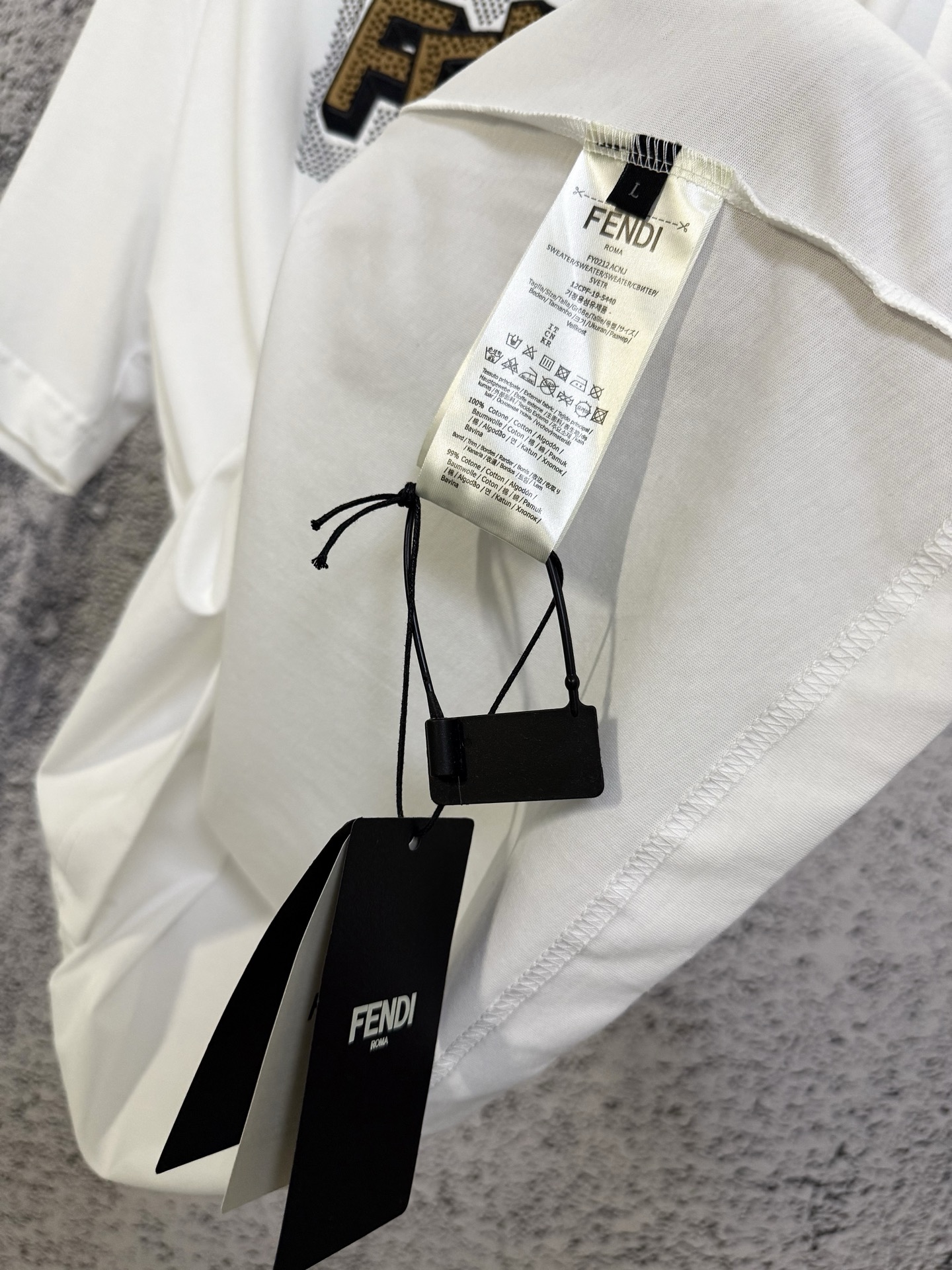 Fendi FENDI 芬迪 26ss 刺绣烫钻短袖T恤