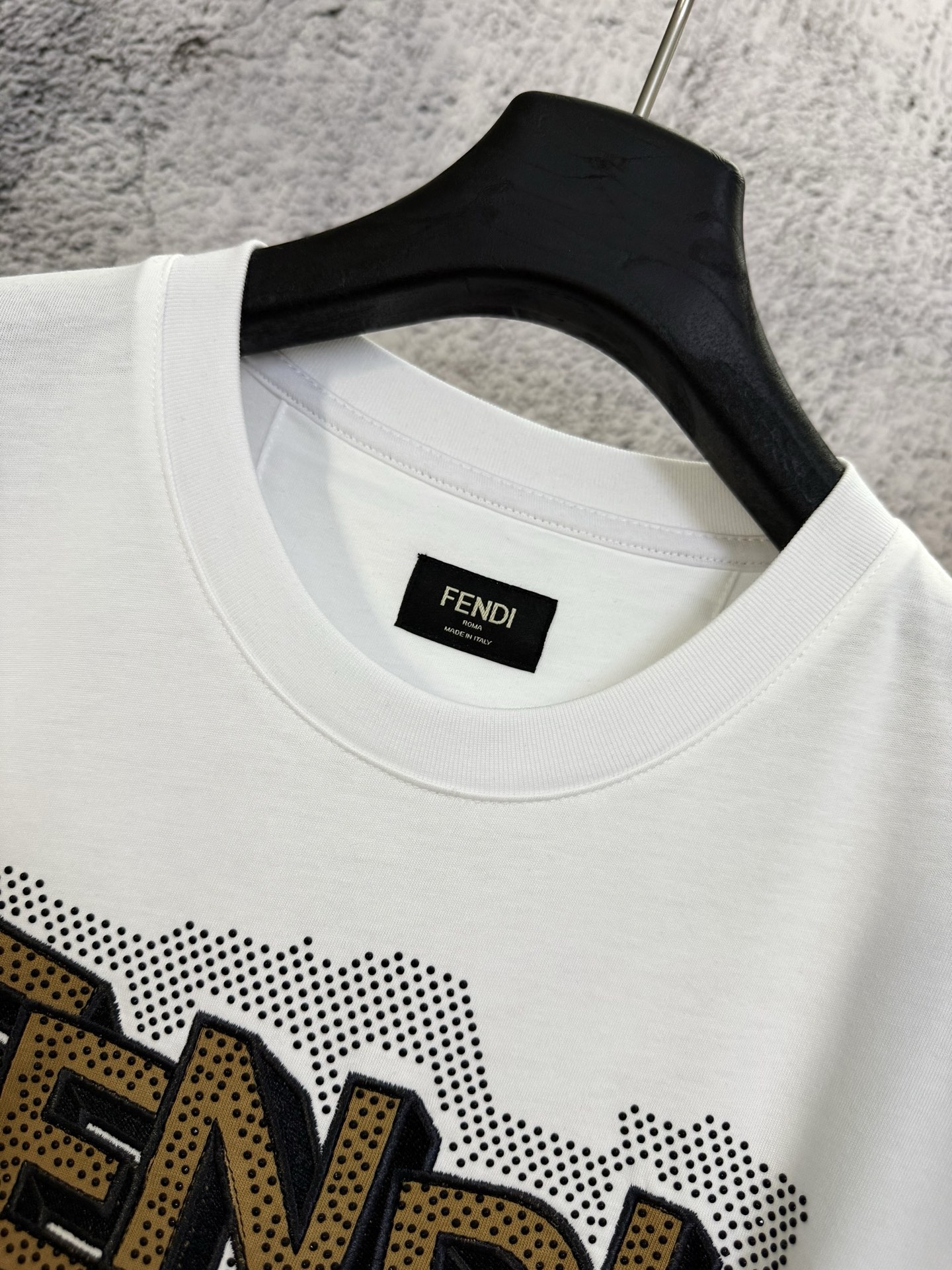 Fendi FENDI 芬迪 26ss 刺绣烫钻短袖T恤