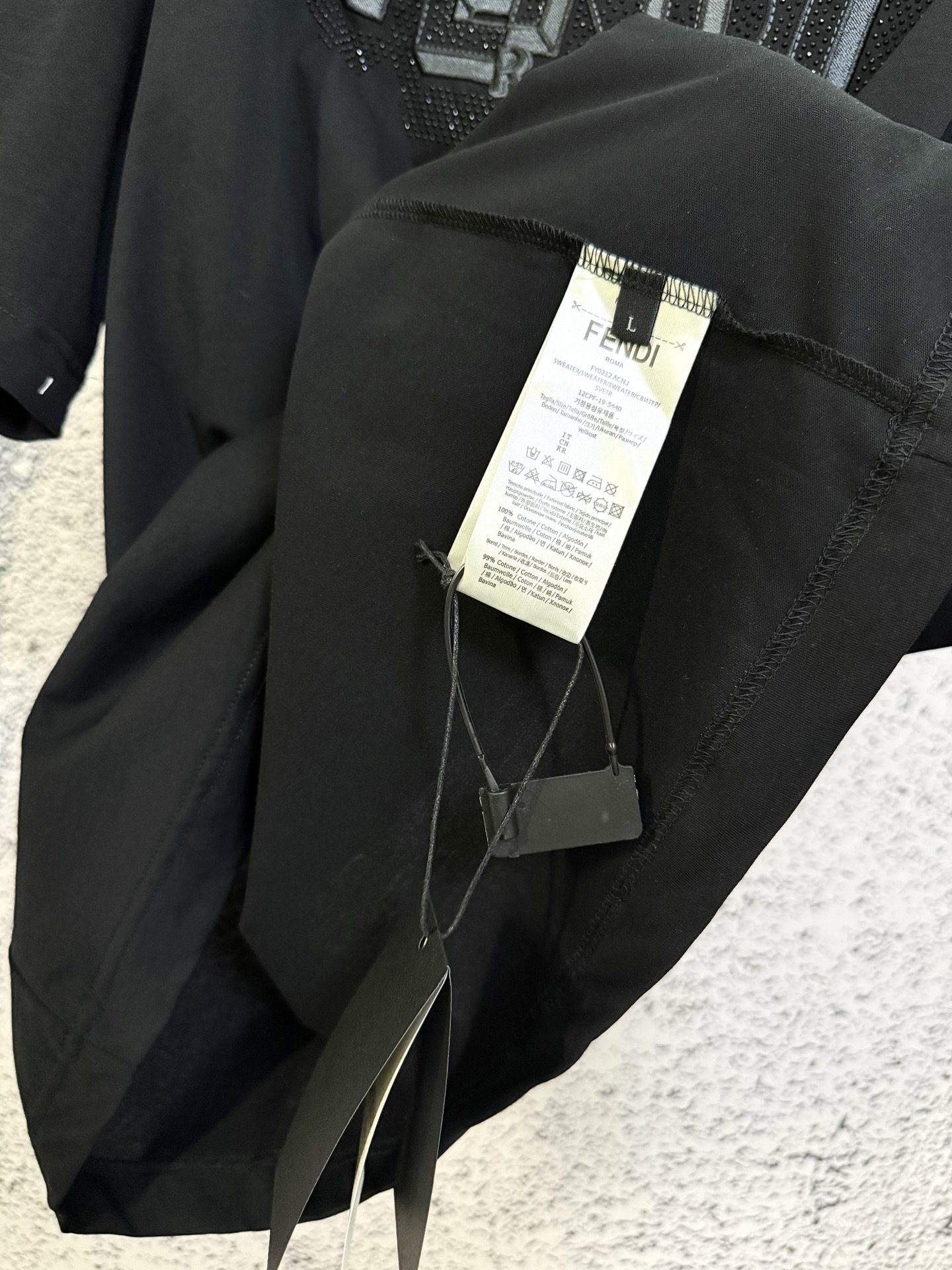 Fendi FENDI 芬迪 26ss 刺绣烫钻短袖T恤
