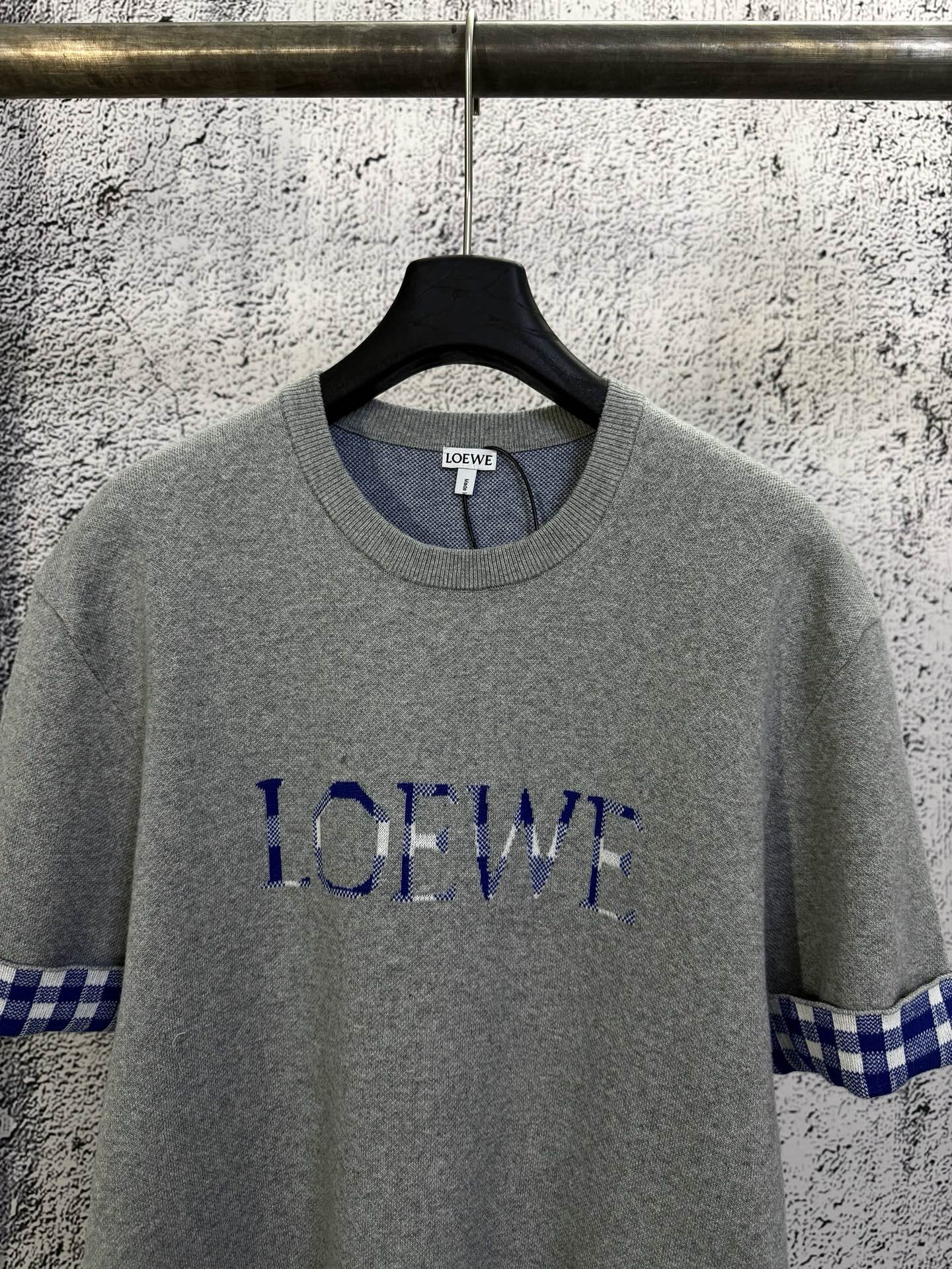 Loewe LOEWE 罗意威 26ss 内格翻袖提花毛织短袖T恤