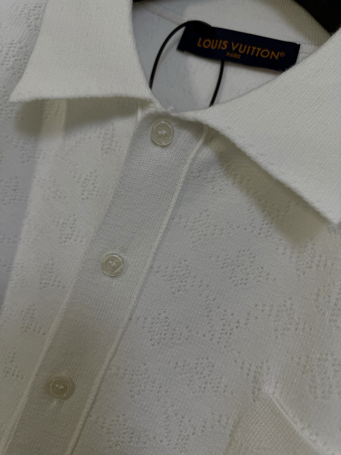 Louis Vuitton LOUIS VUITTON 路易威登 lv镂空针织衫翻领钮扣短袖