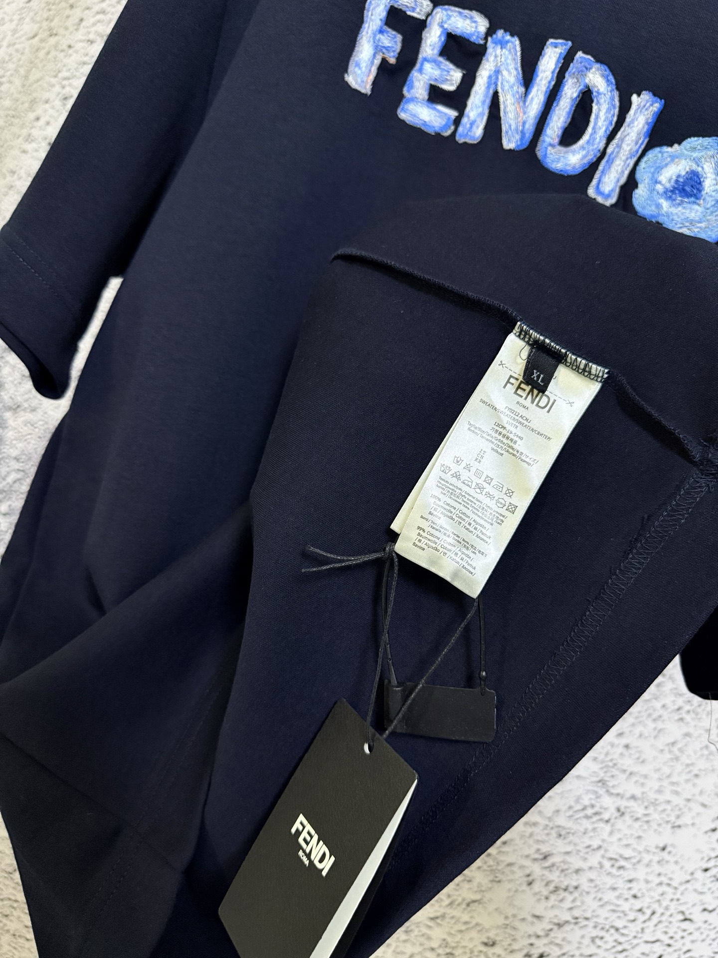 Fendi FENDI 芬迪 26ss 刺绣手绘标识短袖T恤
